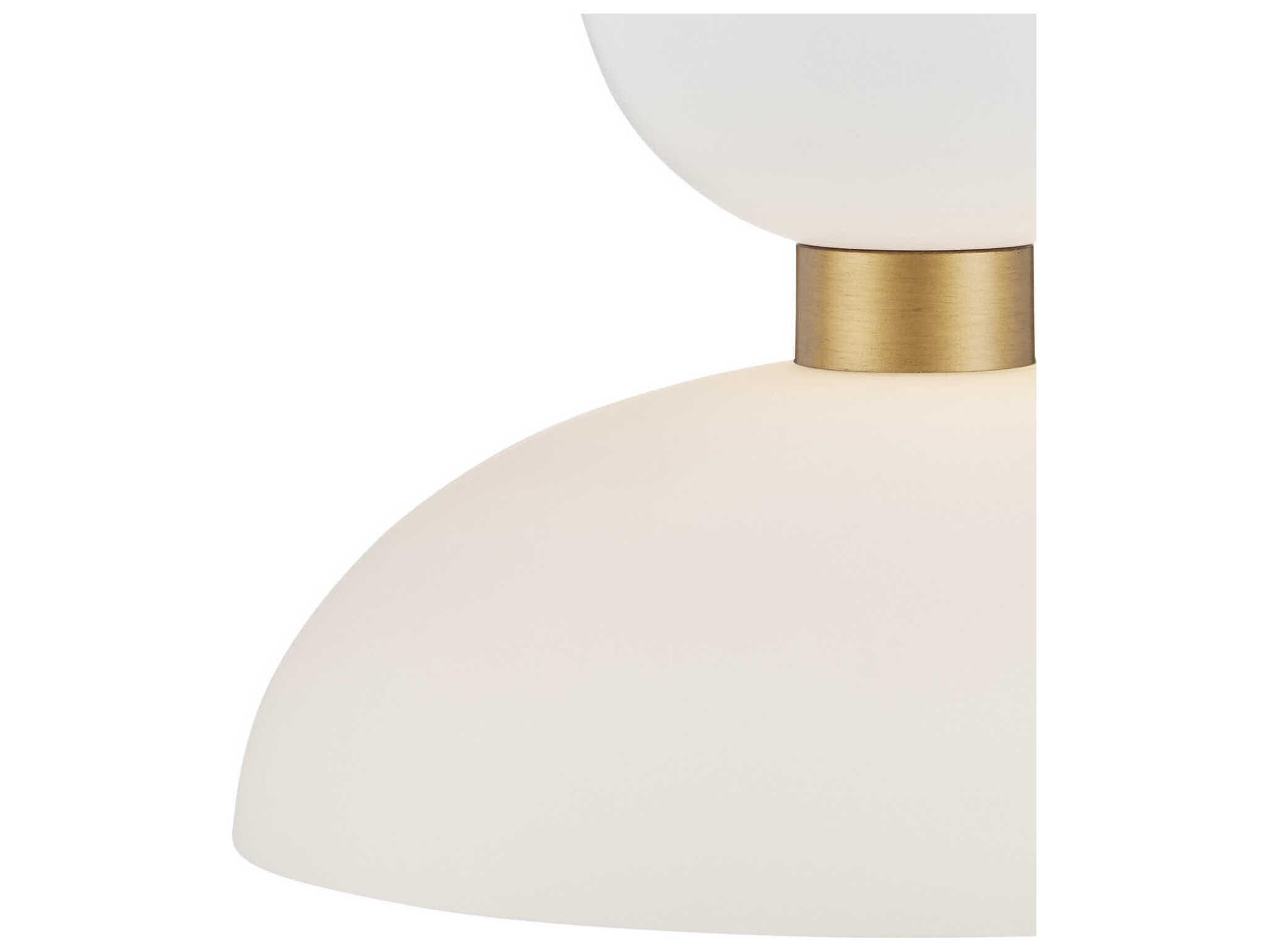 Currey & Company Zevio 1-Light Antique Brass White Opaque Glass Pendant