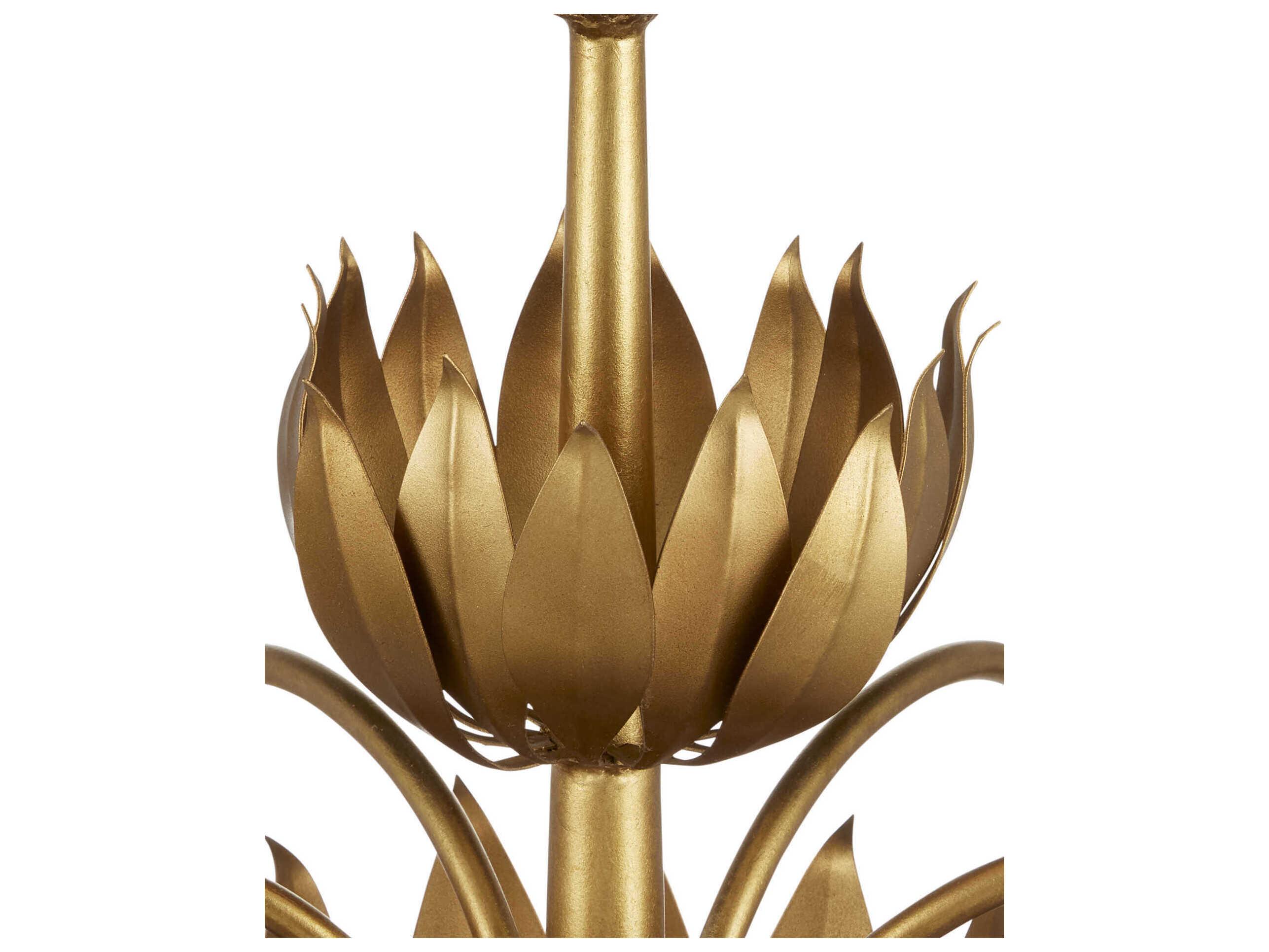 Currey & Company Mirasole 6-Light Contemporary Gold Leaf White Glass Globe Chandelier