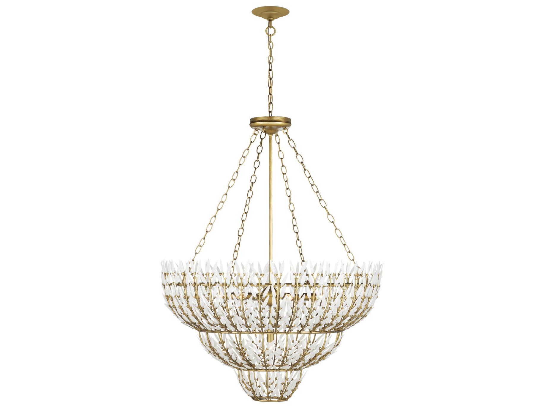 Currey & Company Magnum Opus 7-Light Brass White Glass Chandelier