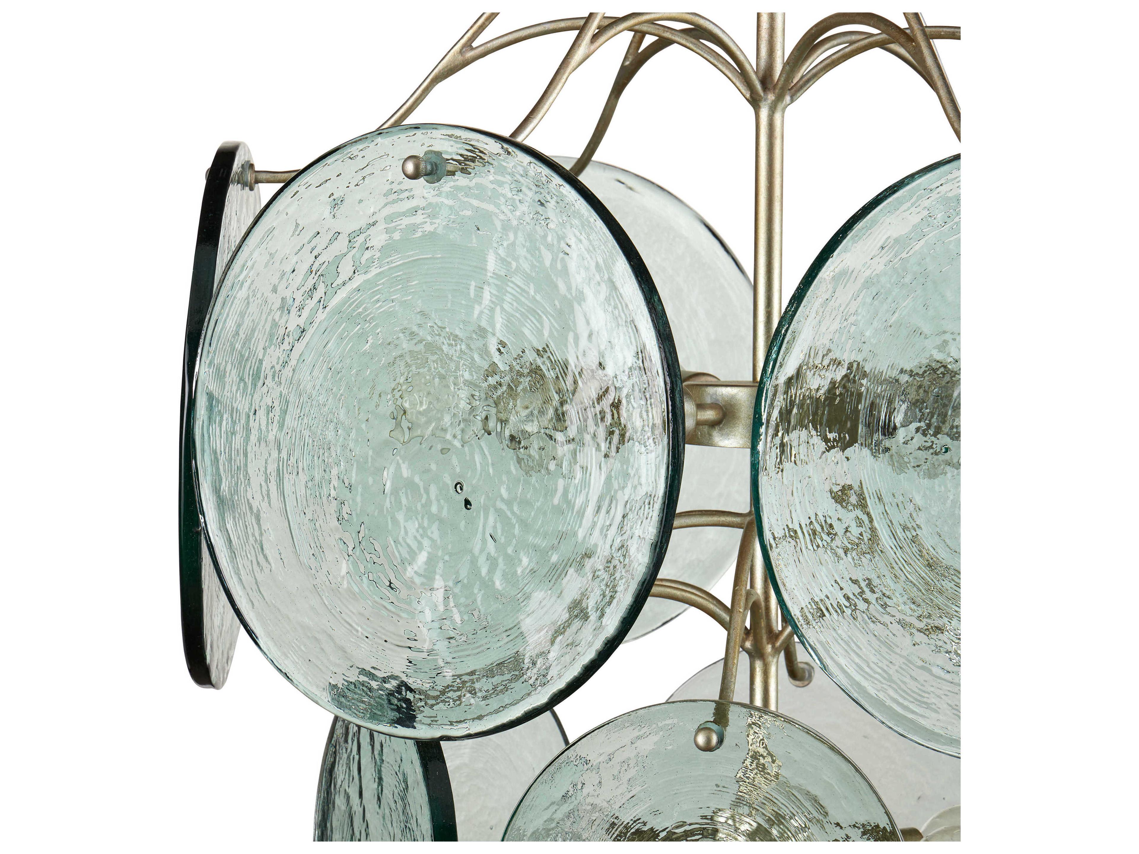 Currey & Company Rovigo 13-Light Clear Silver Leaf Tiered Chandelier