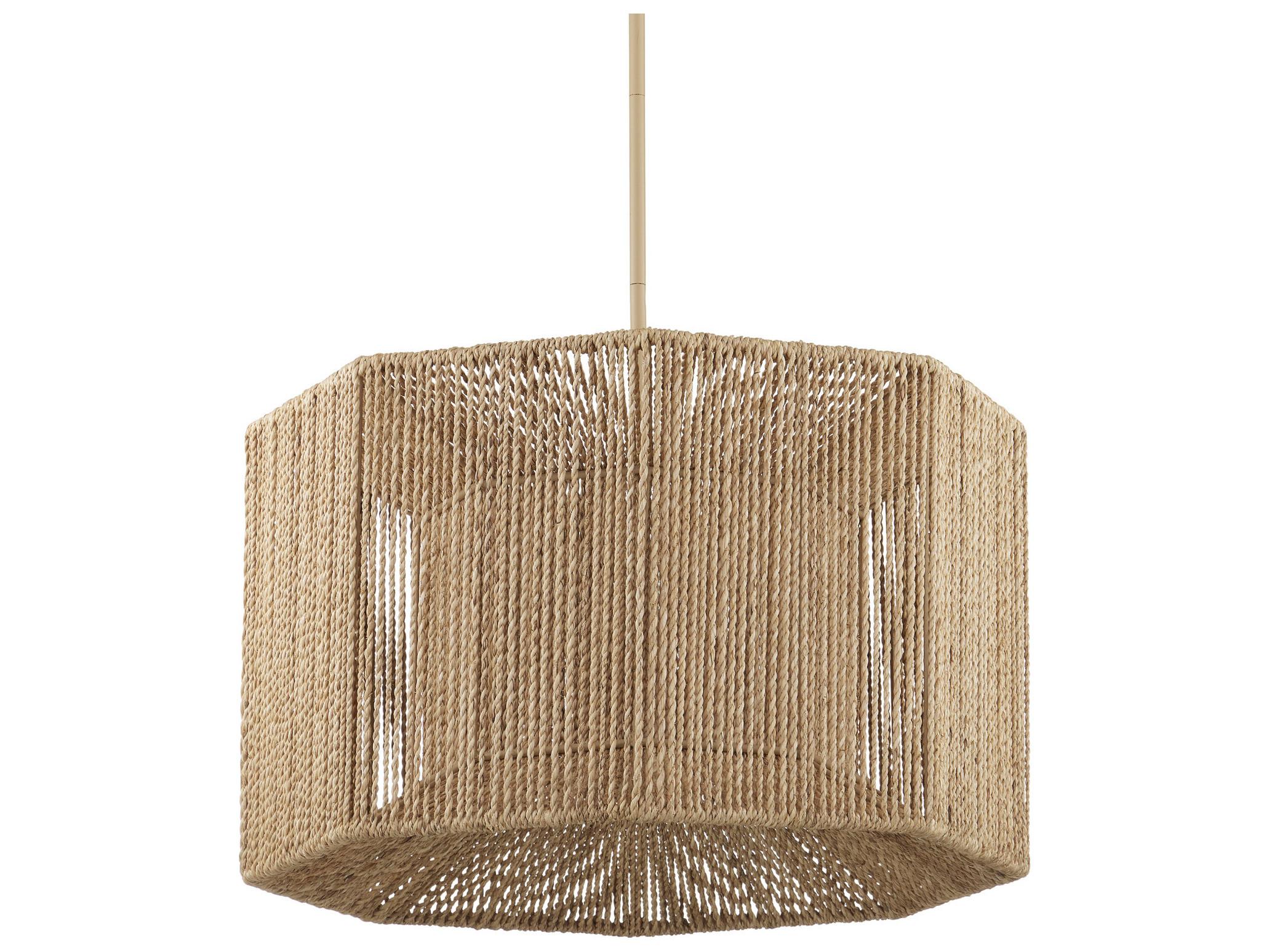 Currey & Company Mereworth 4-Light Beige Natural Brown Geometric Chandelier