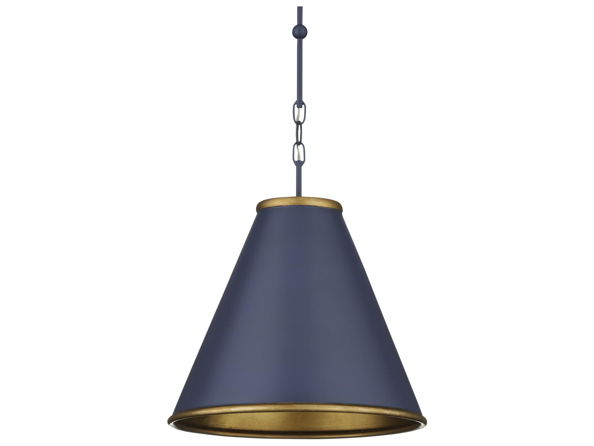 Currey & Company Pierrepont 1-Light Blue Pendant