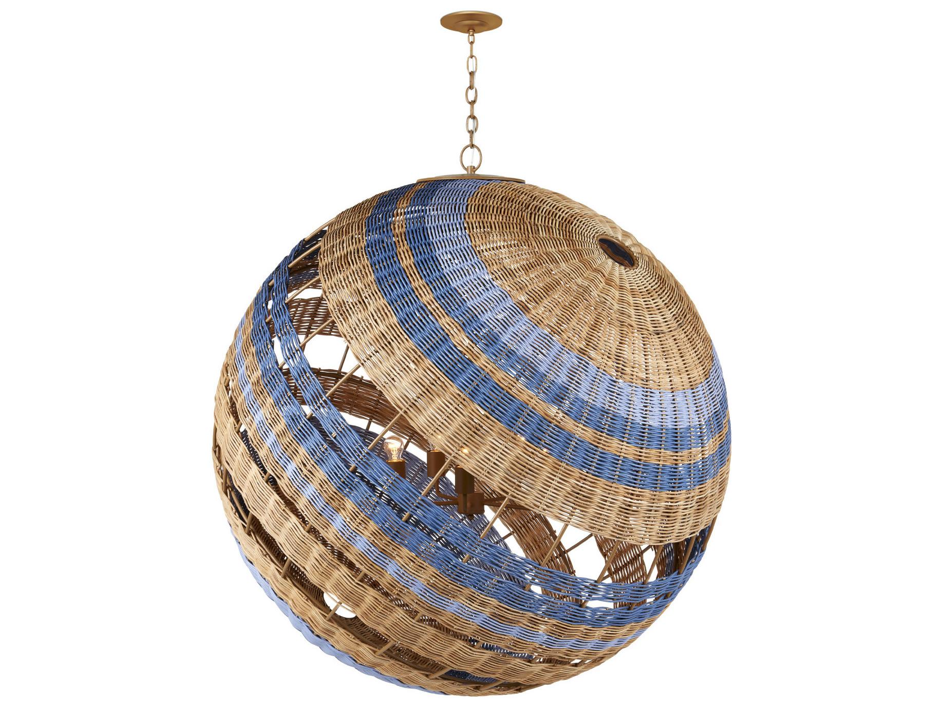 Currey & Company Senjyo 5-Light Blue Globe Chandelier
