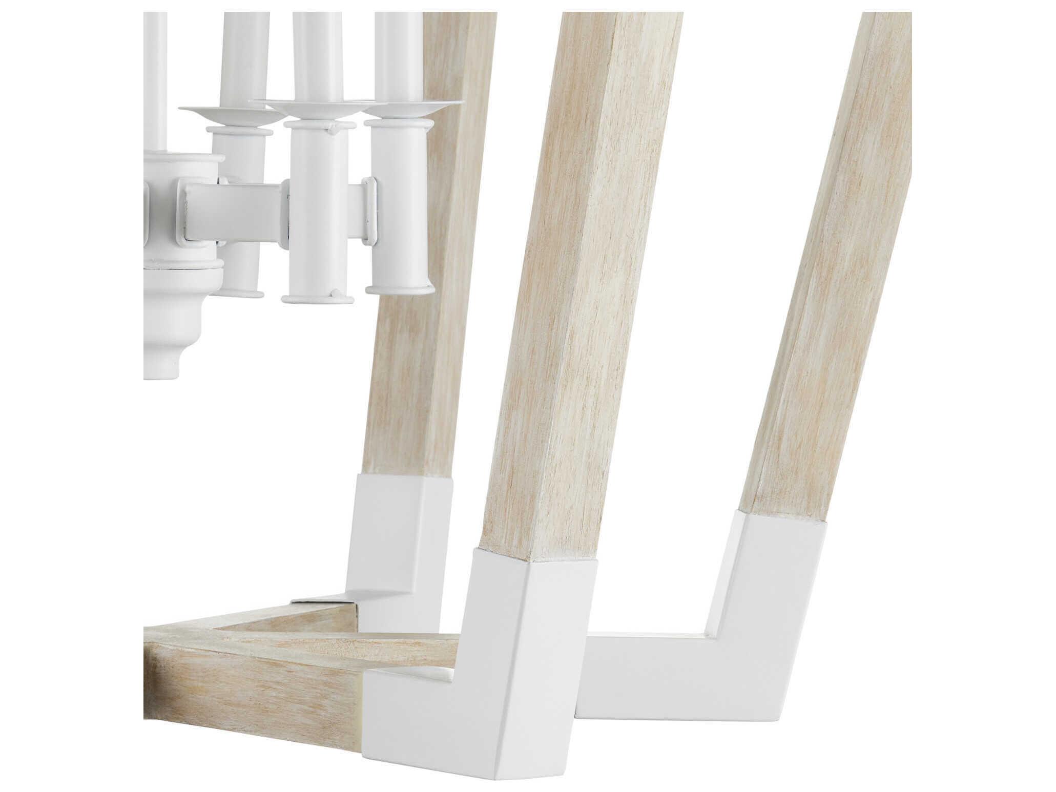 Currey & Company Bastian 6-Light Sugar White Sandstone Brown Geometric Pendant