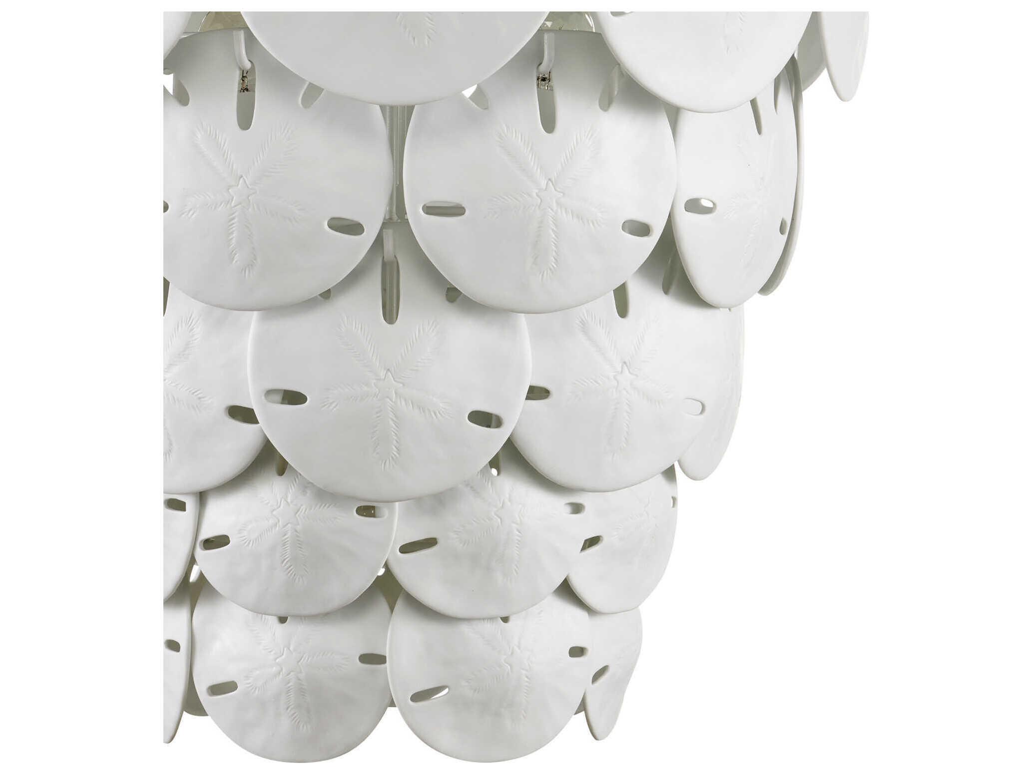 Currey & Company Tulum 5-Light Sugar White Tiered Chandelier