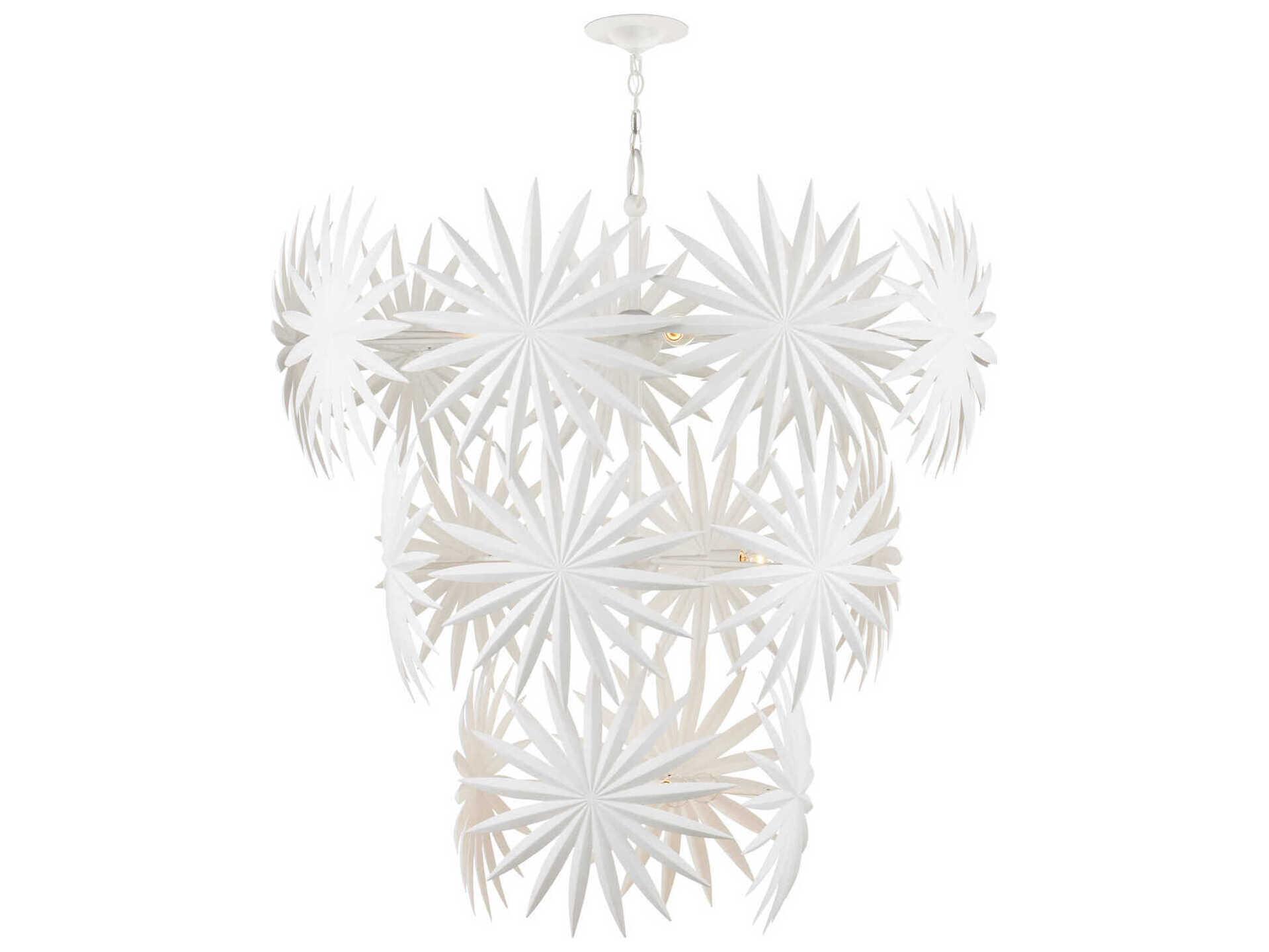 Currey & Company Bismarkia 13-Light Gesso White Chandelier