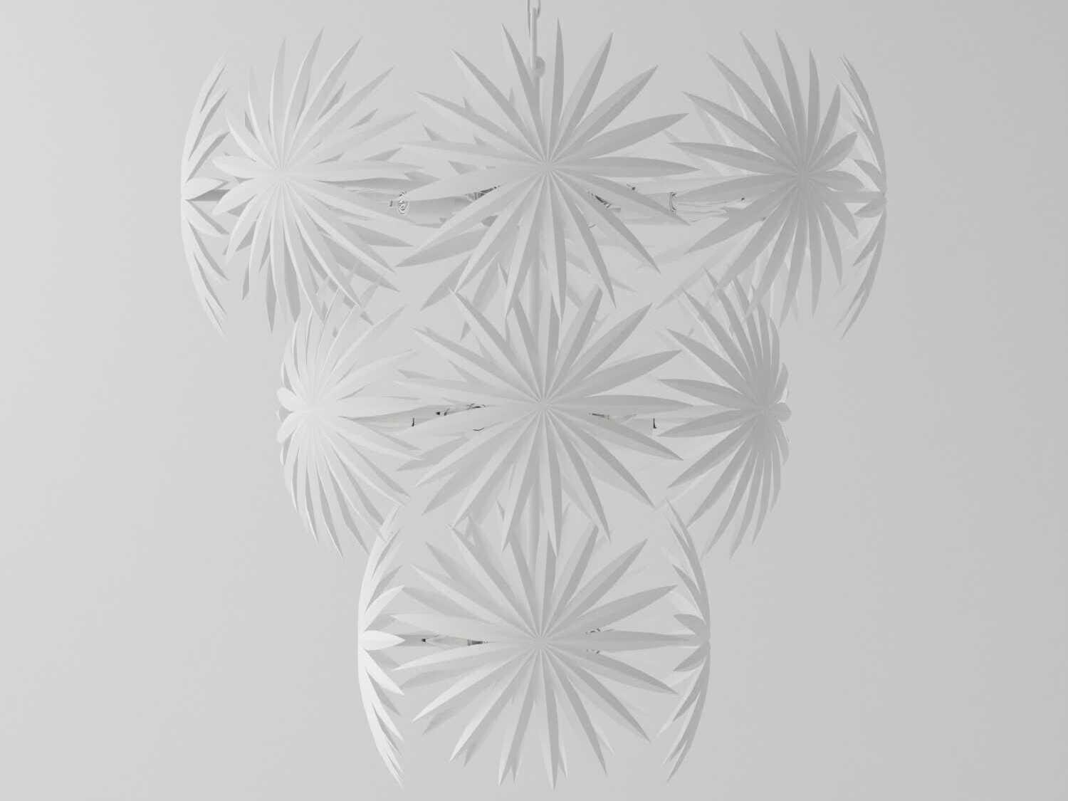 Currey & Company Bismarkia 13-Light Gesso White Chandelier