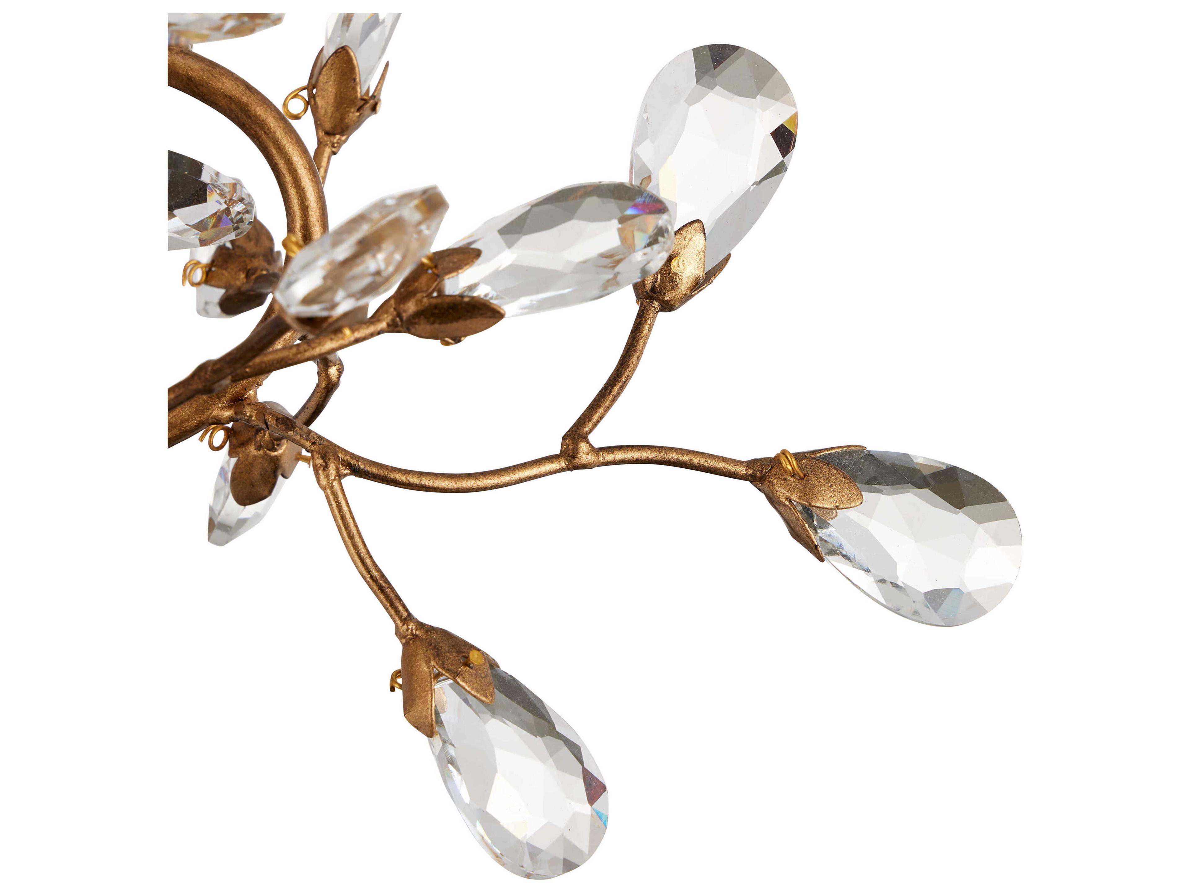 Currey & Company Crystal Bud 5-Light Clear Brass Semi Flush Mount