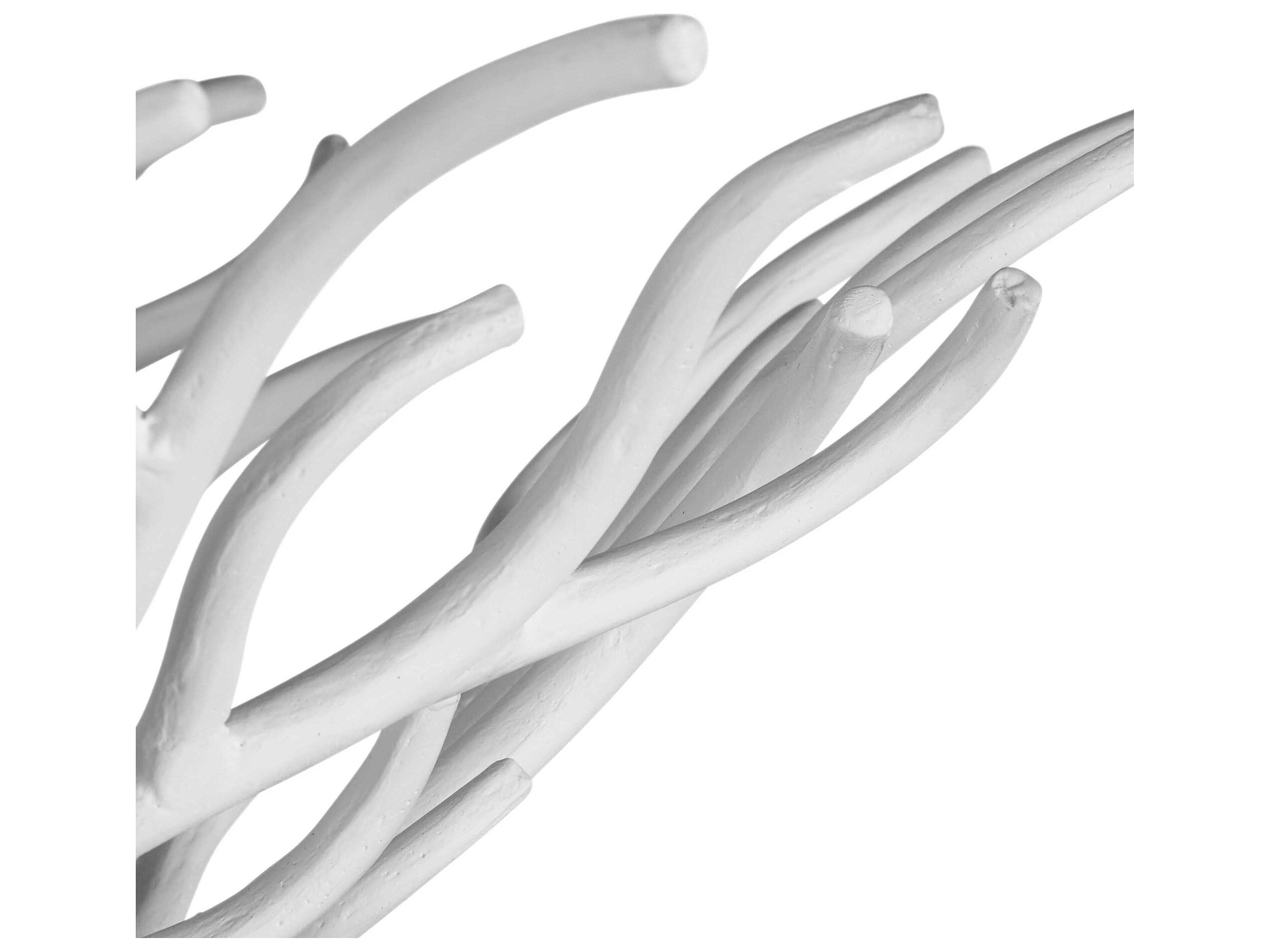 Currey & Company Snowfall 3-Light Gesso White Semi Flush Mount