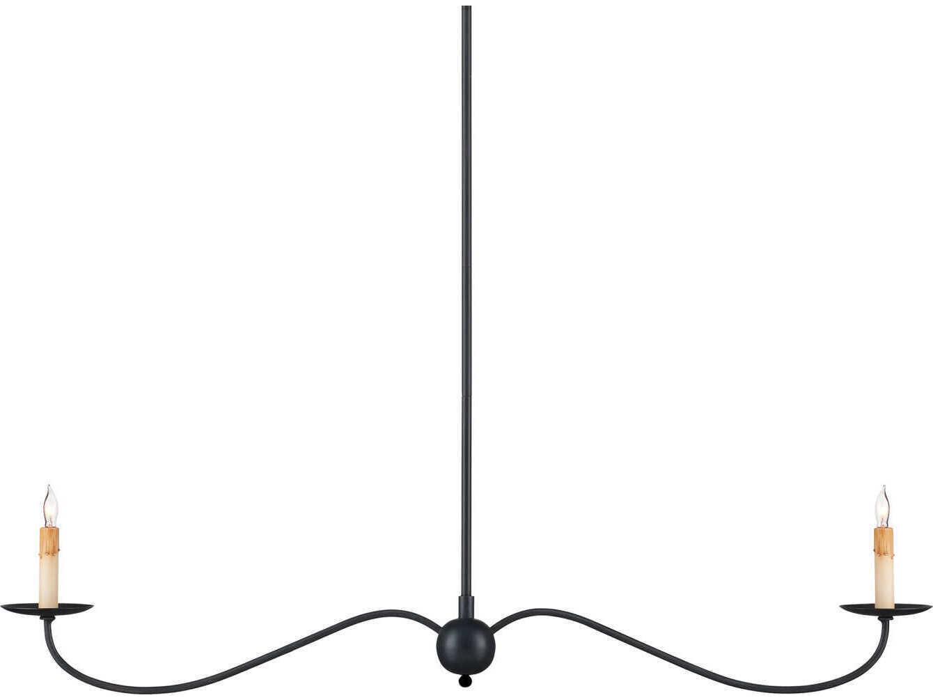 Currey & Company Saxon 2-Light Zanzibar Black Island Pendant