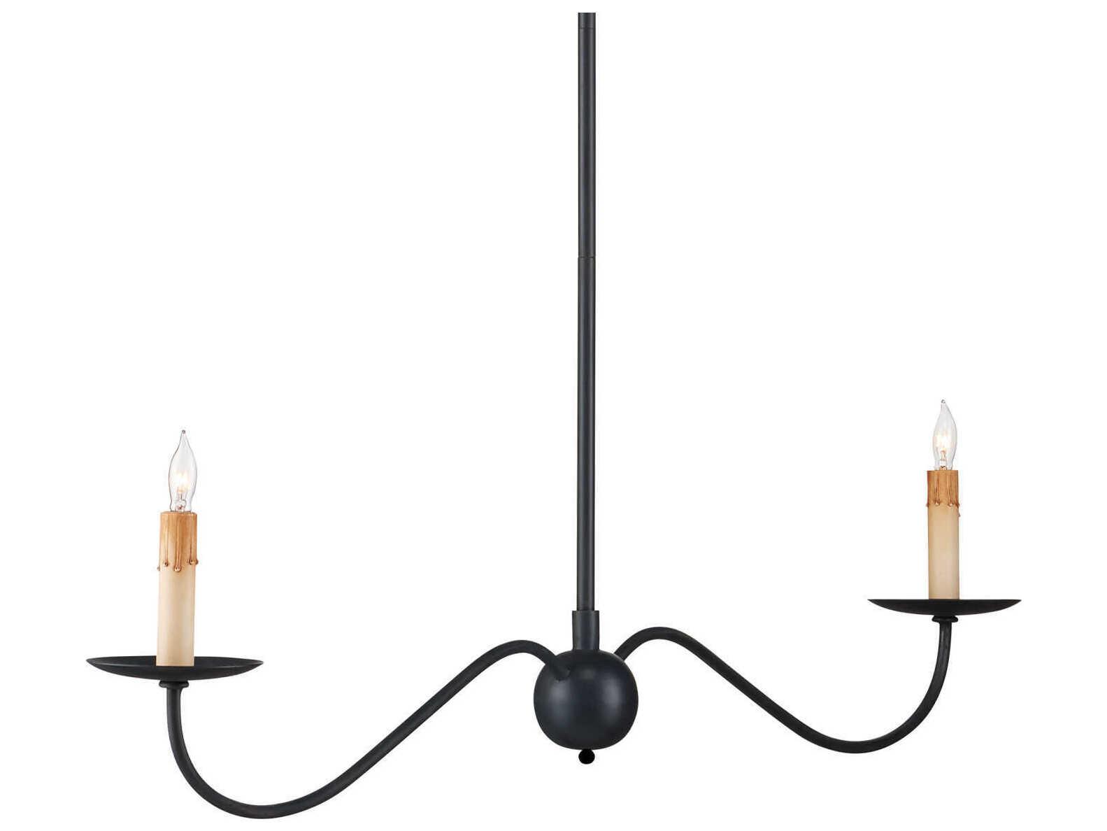 Currey & Company Saxon 2-Light Zanzibar Black Island Pendant