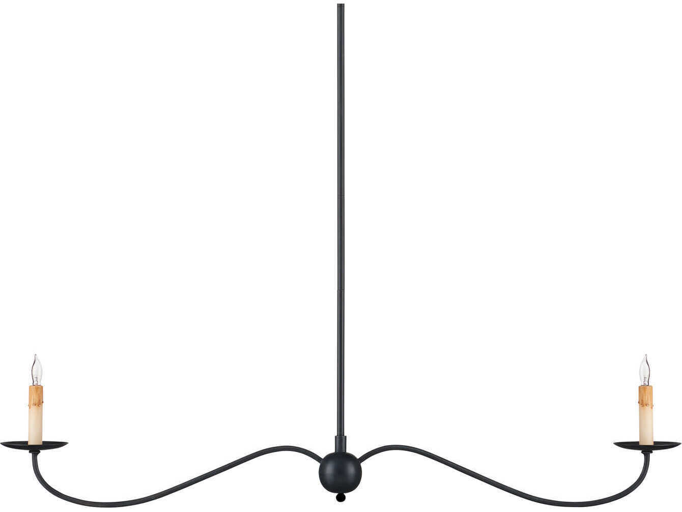 Currey & Company Saxon 2-Light Zanzibar Black Island Pendant