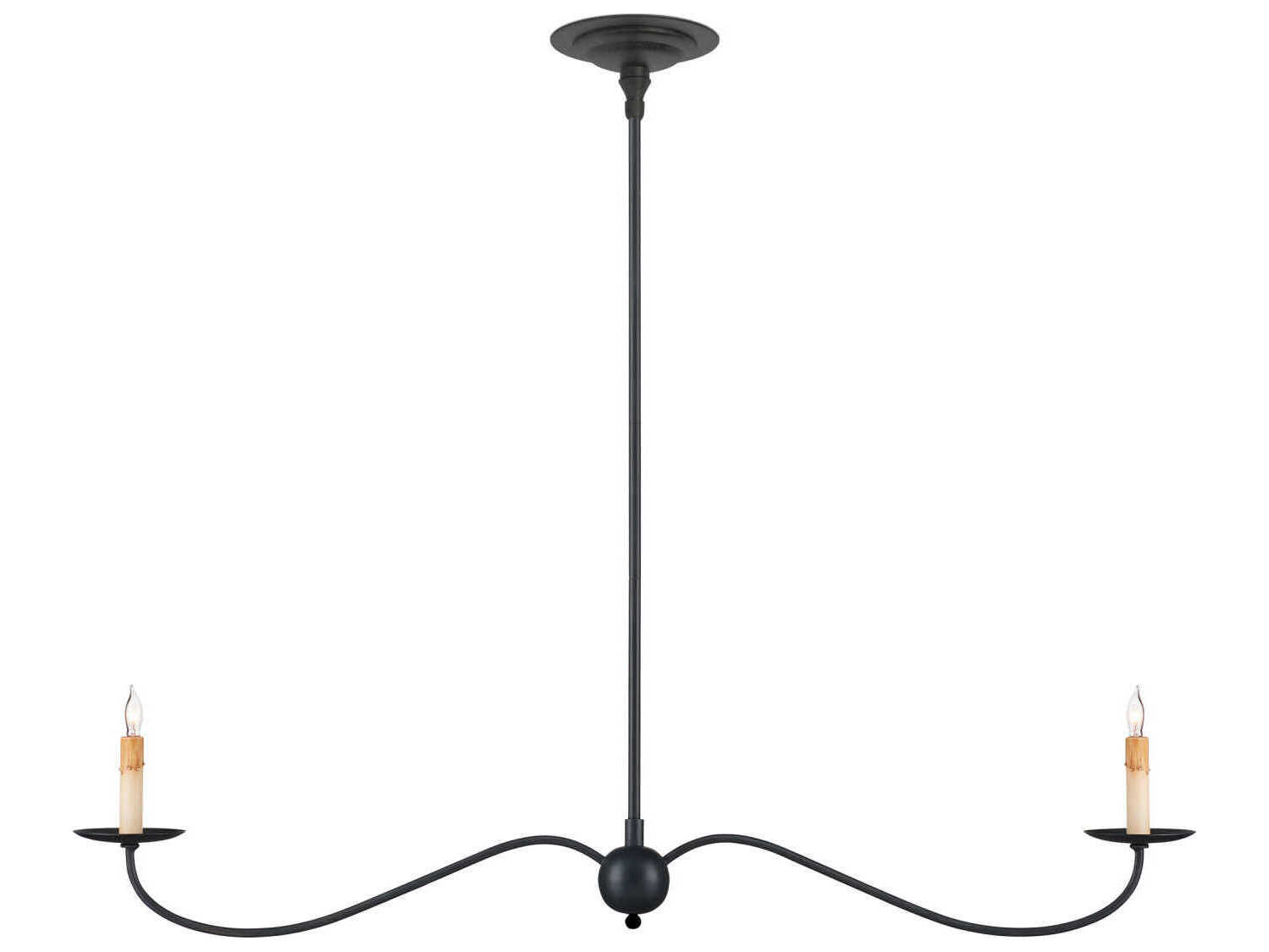 Currey & Company Saxon 2-Light Zanzibar Black Island Pendant