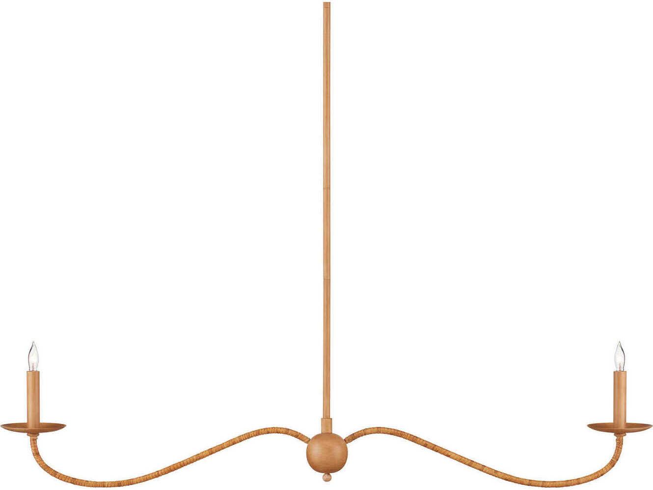 Currey & Company Saxon 2-Light Saddle Tan Natural Brown Island Pendant