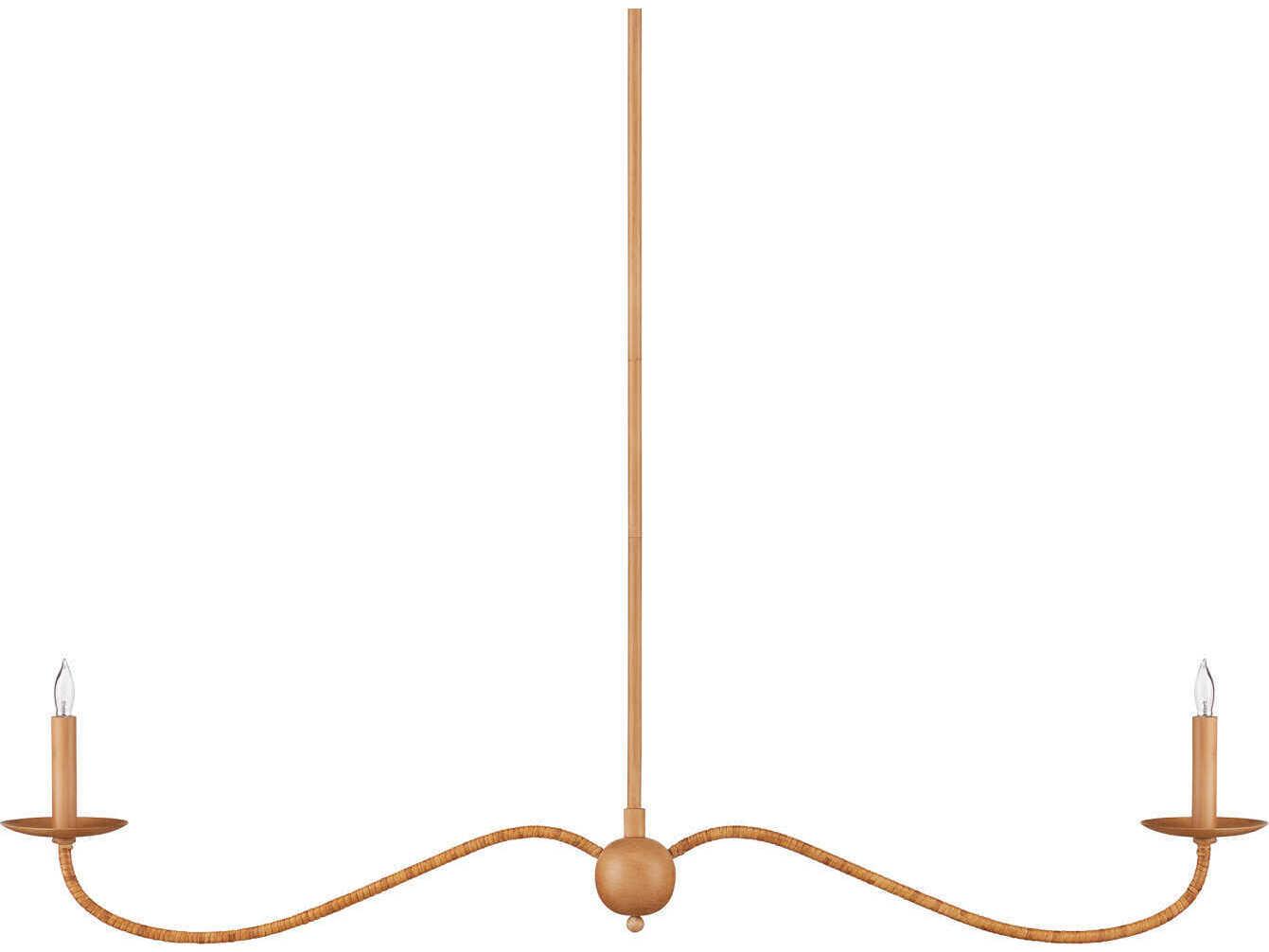 Currey & Company Saxon 2-Light Saddle Tan Natural Brown Island Pendant