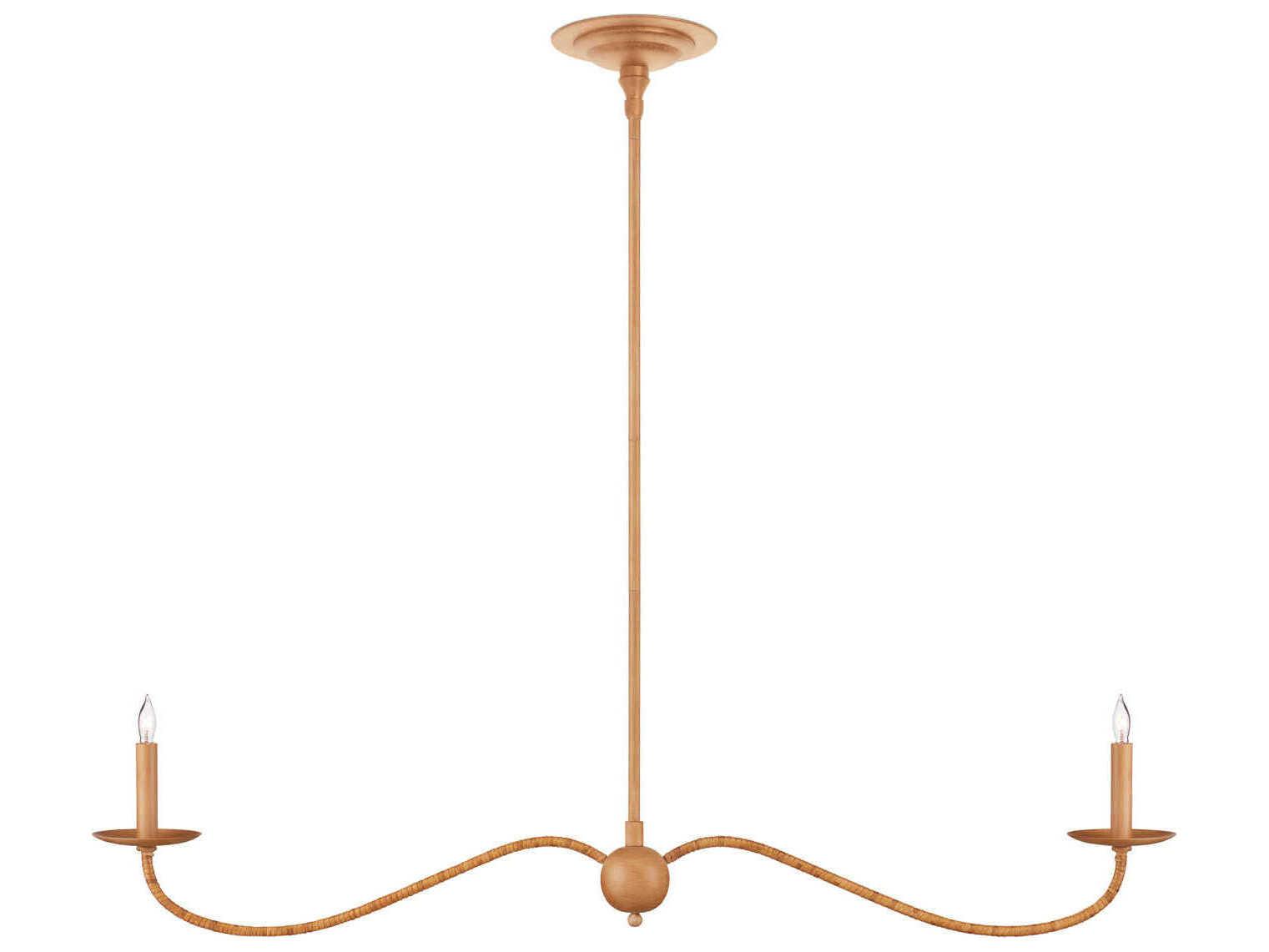 Currey & Company Saxon 2-Light Saddle Tan Natural Brown Island Pendant