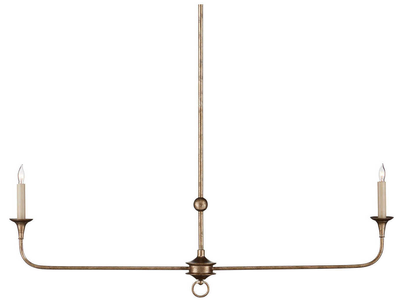 Currey & Company Nottaway 2-Light Pyrite Bronze Island Pendant