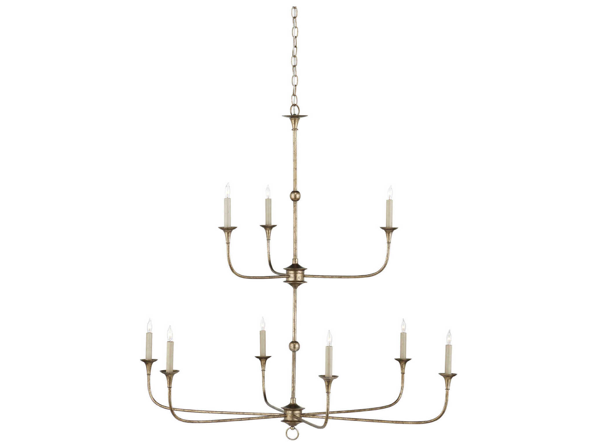 Currey & Company Nottaway 9-Light Pyrite Bronze Candelabra Tiered Chandelier