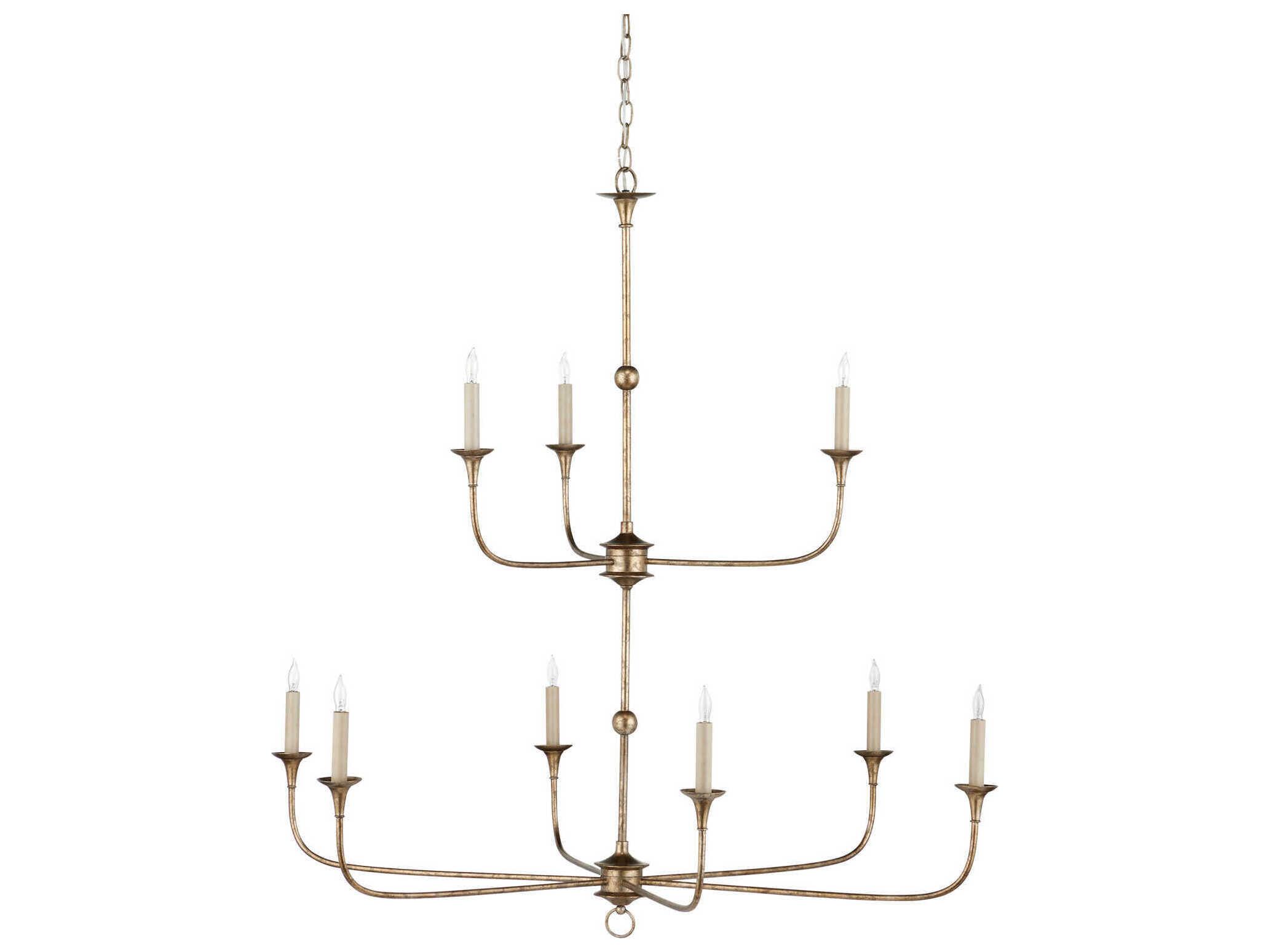 Currey & Company Nottaway 9-Light Pyrite Bronze Candelabra Tiered Chandelier