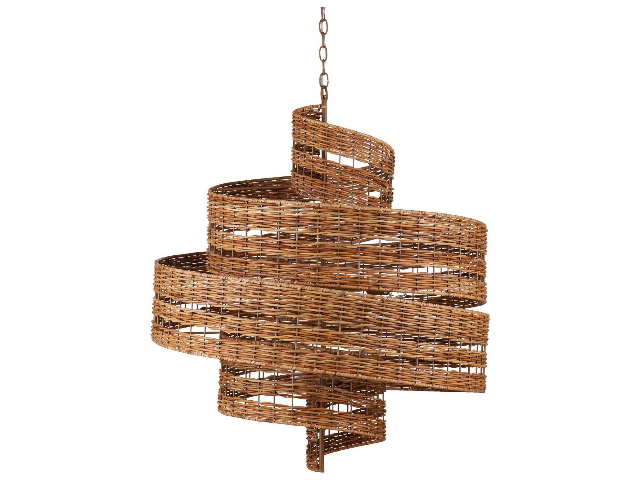 Currey & Company Saisei 5-Light Natural Khaki Brown Chandelier