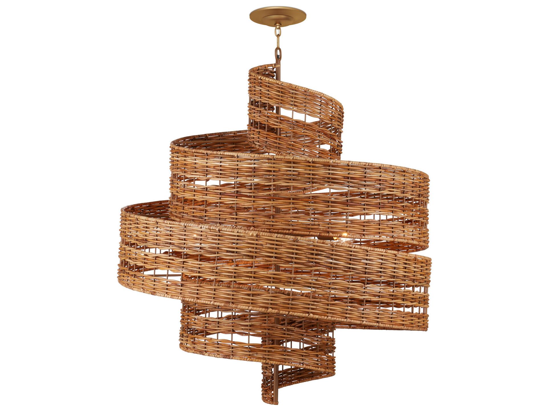 Currey & Company Saisei 5-Light Natural Khaki Brown Chandelier