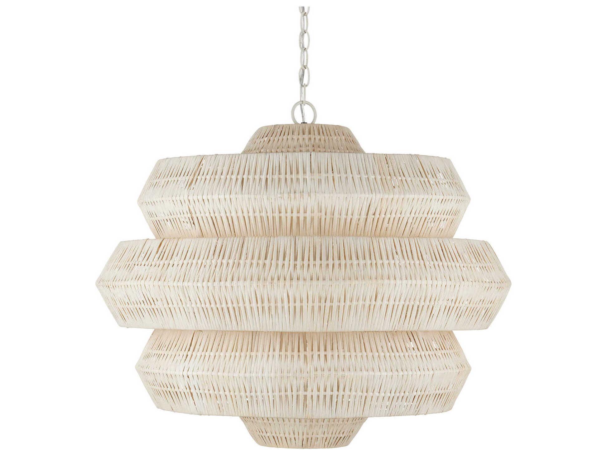Currey & Company Antibes 9-Light Bleached Snow White Chandelier