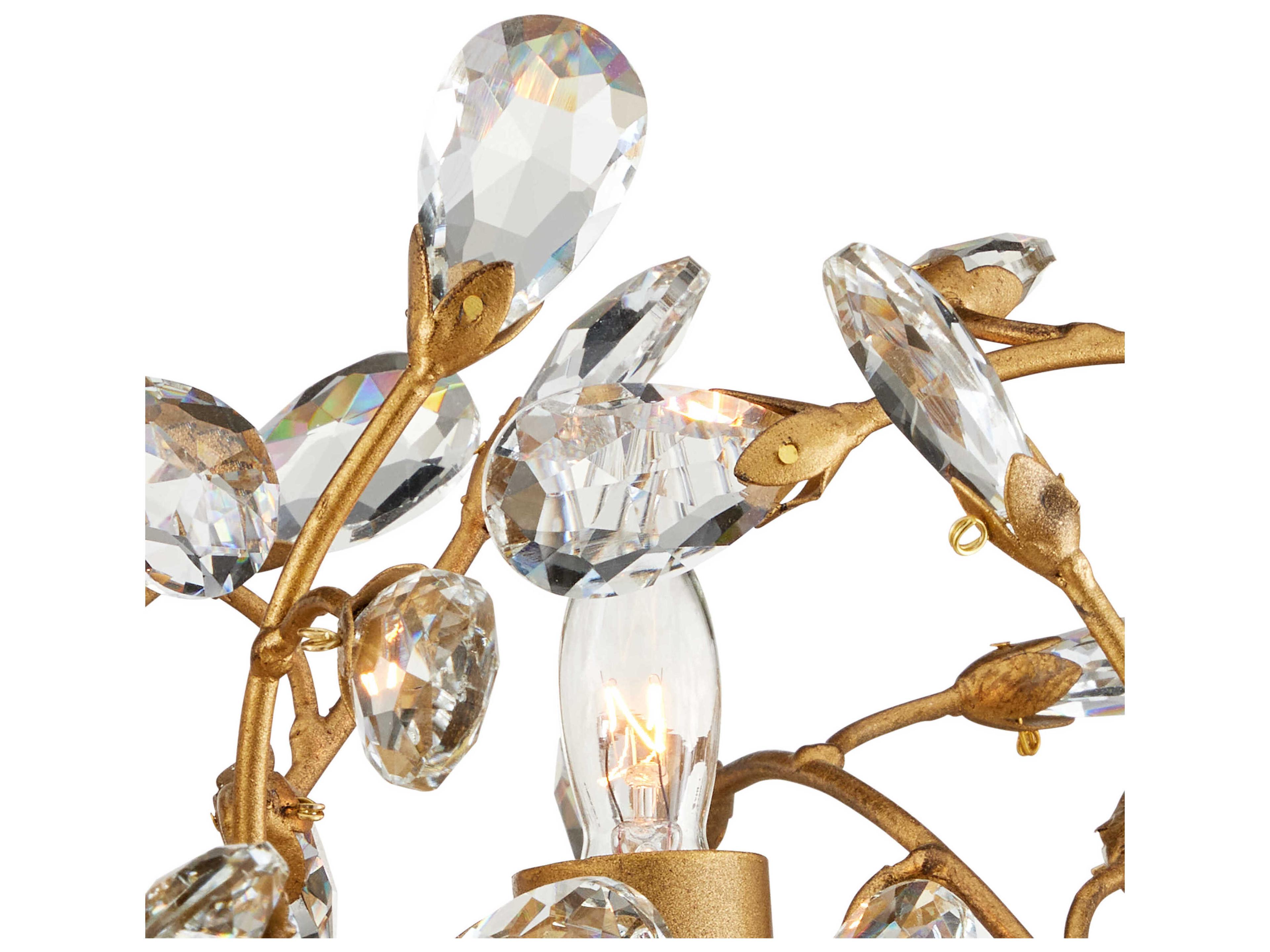 Currey & Company Crystal Bud 24-Light Clear Brass Chandelier