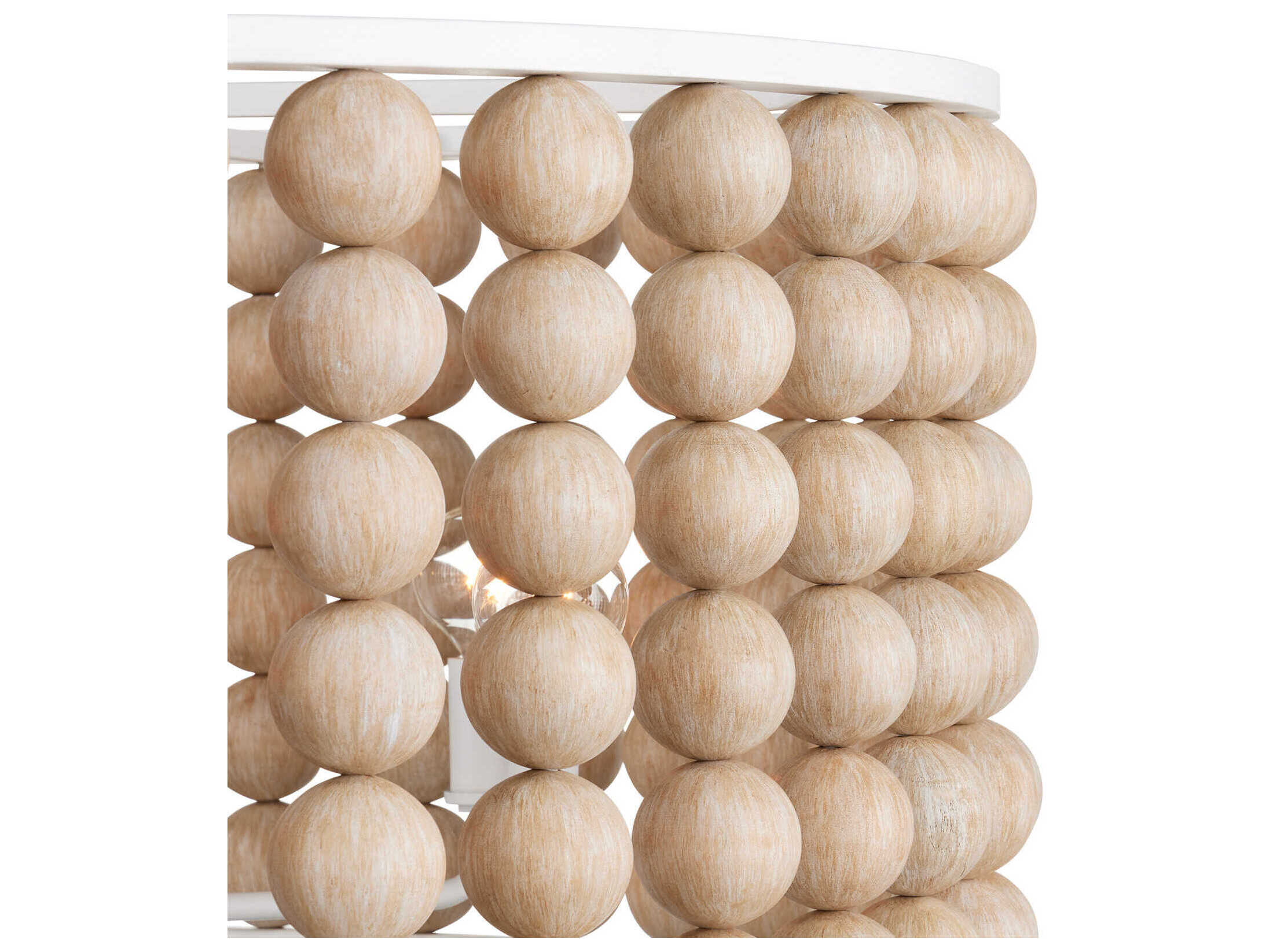 Currey & Company Holcroft 6-Light Sandstone Sugar White Drum Chandelier