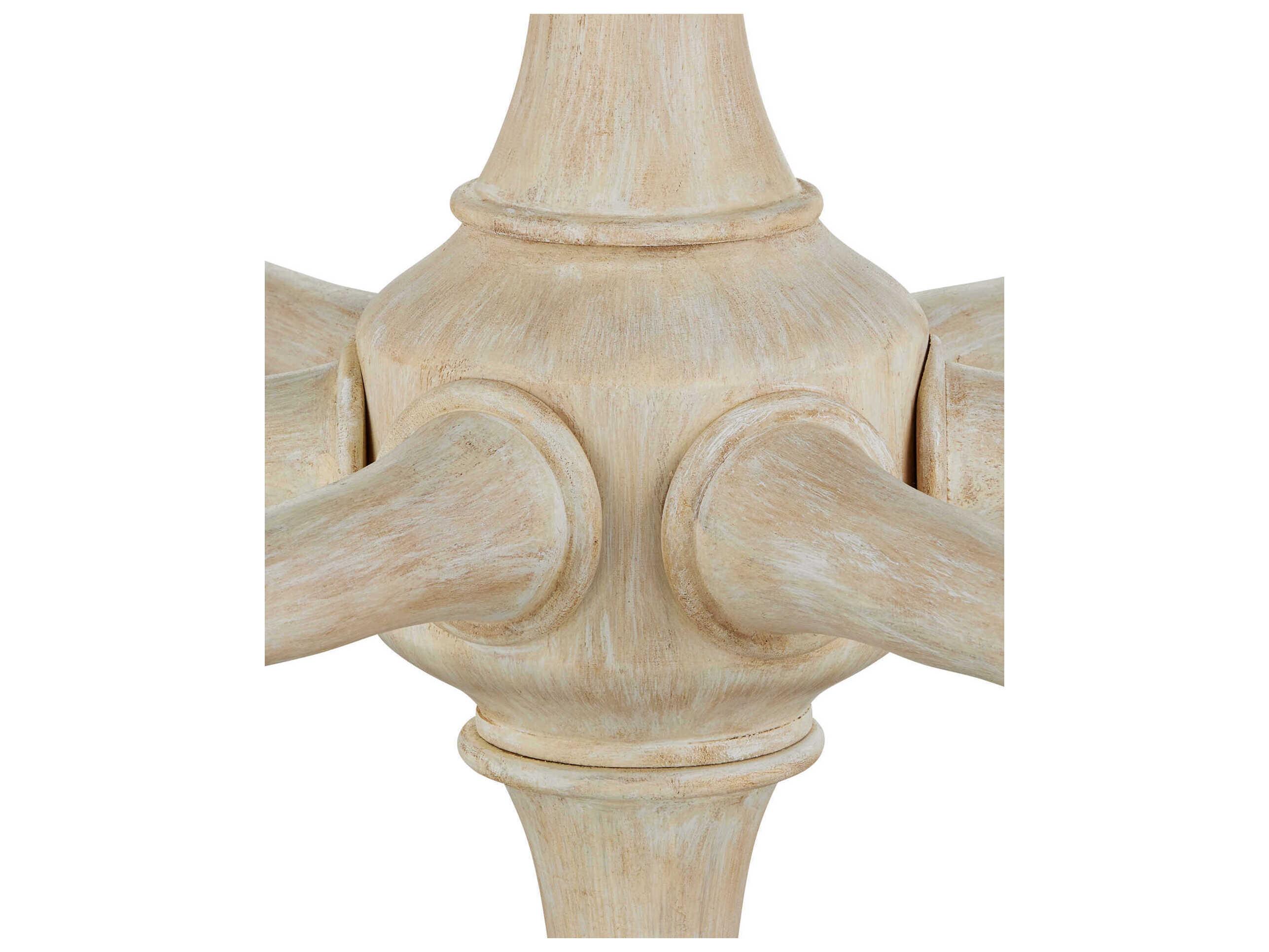 Currey & Company Aleister 6-Light Sandstone Off White Candelabra Chandelier