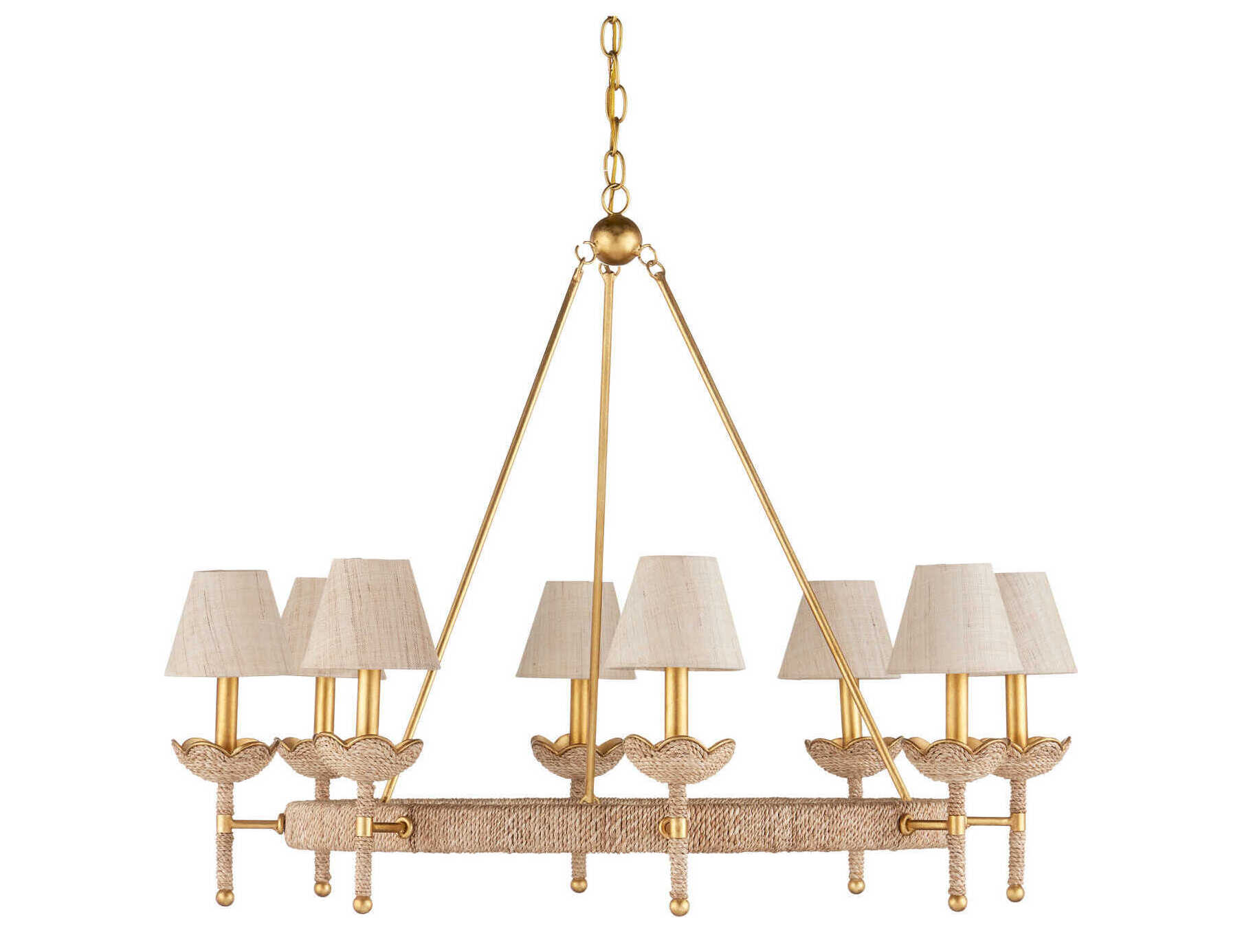 Currey & Company Vichy 8-Light Gold Chandelier