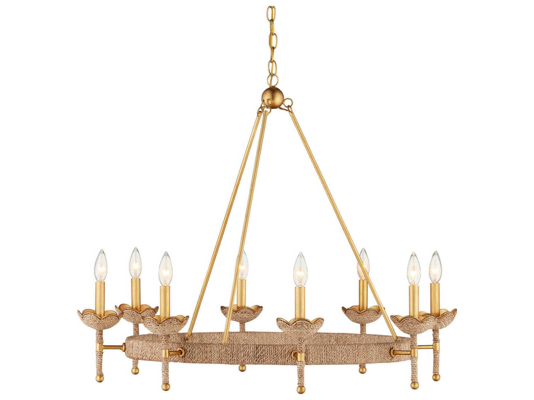 Currey & Company Vichy 8-Light Gold Chandelier