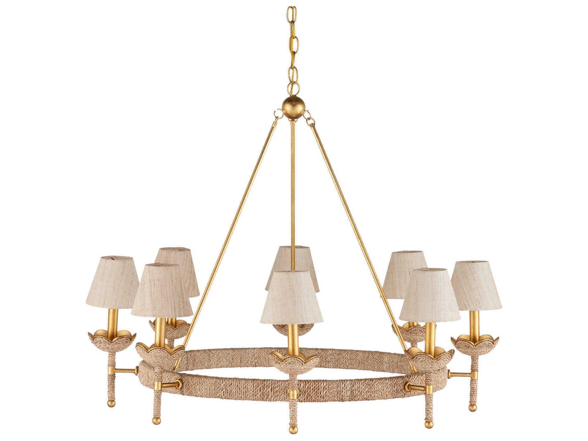 Currey & Company Vichy 8-Light Gold Chandelier