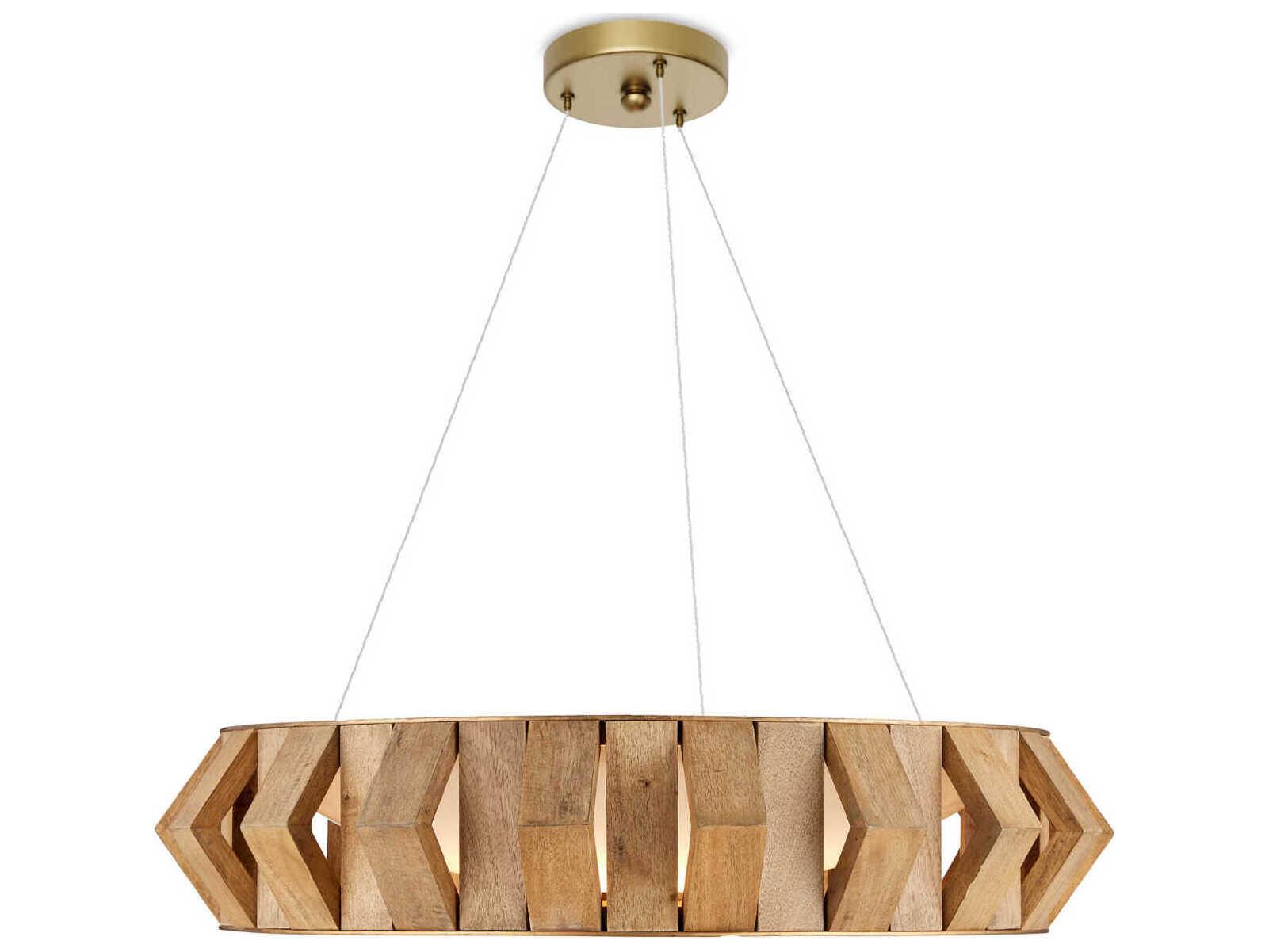 Currey & Company Plunge 1-Light Toffee Brass White Round Pendant