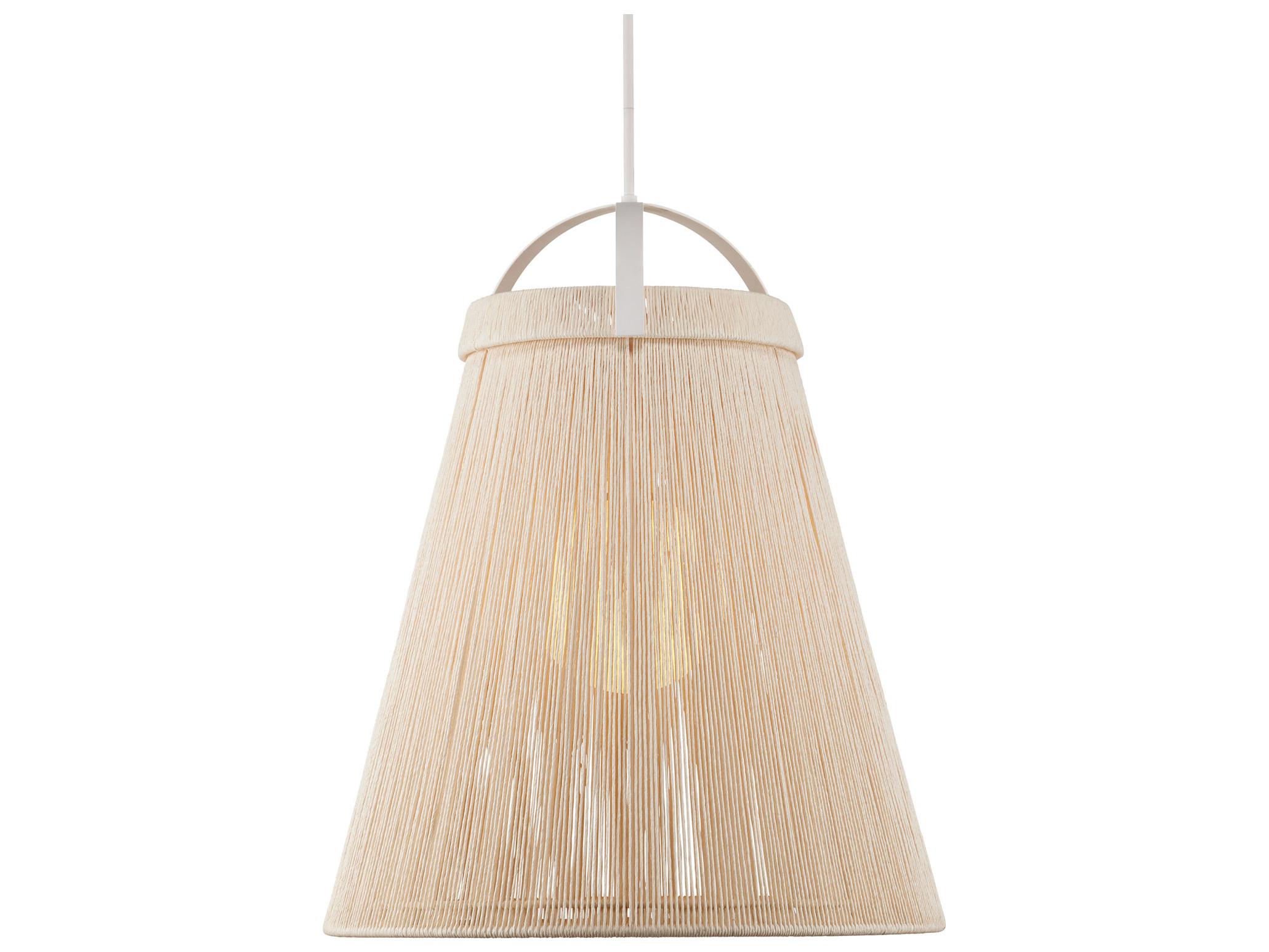 Currey & Company Parnell 1-Light White Gesso Frosted Pendant