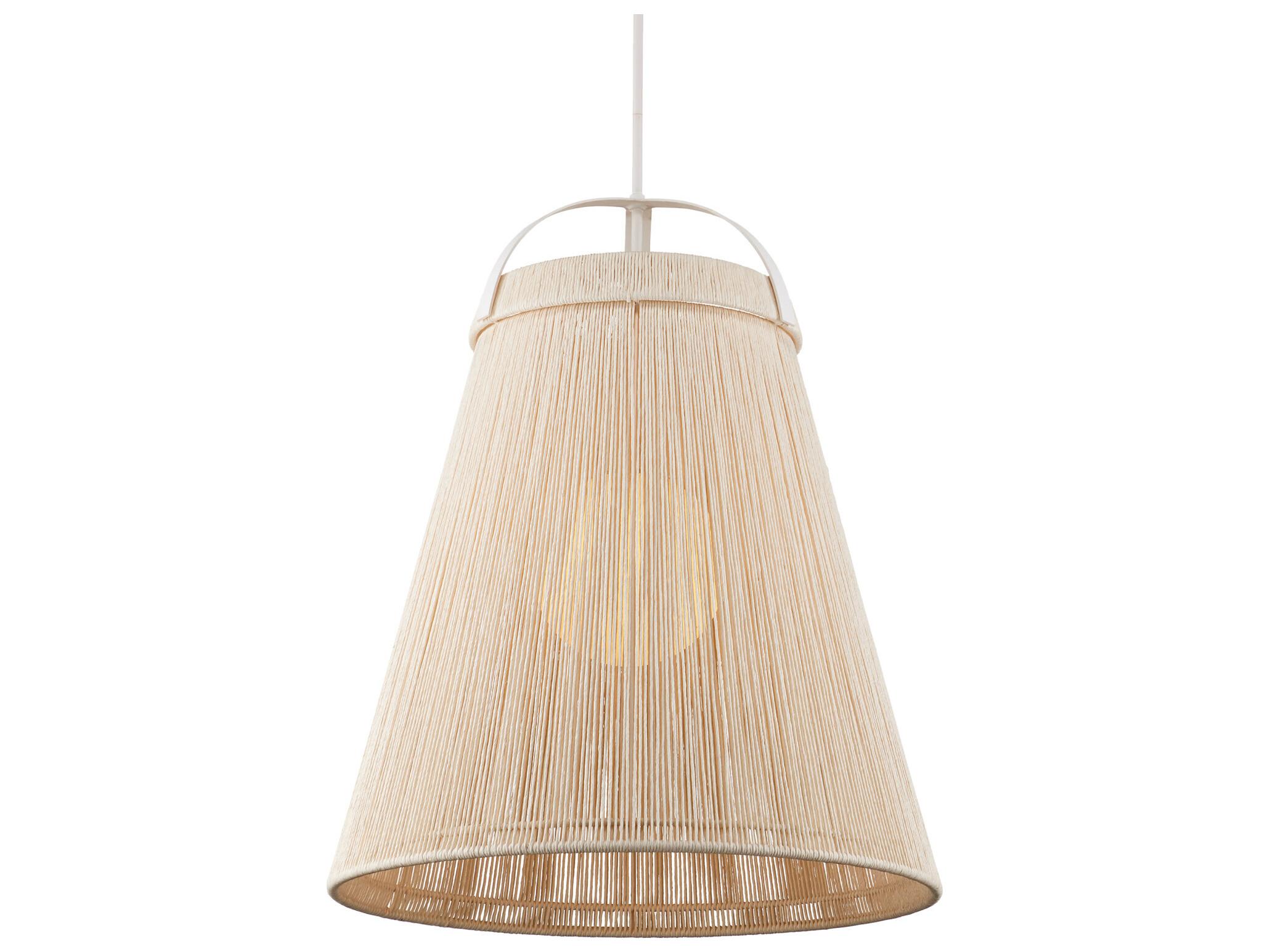 Currey & Company Parnell 1-Light White Gesso Frosted Pendant