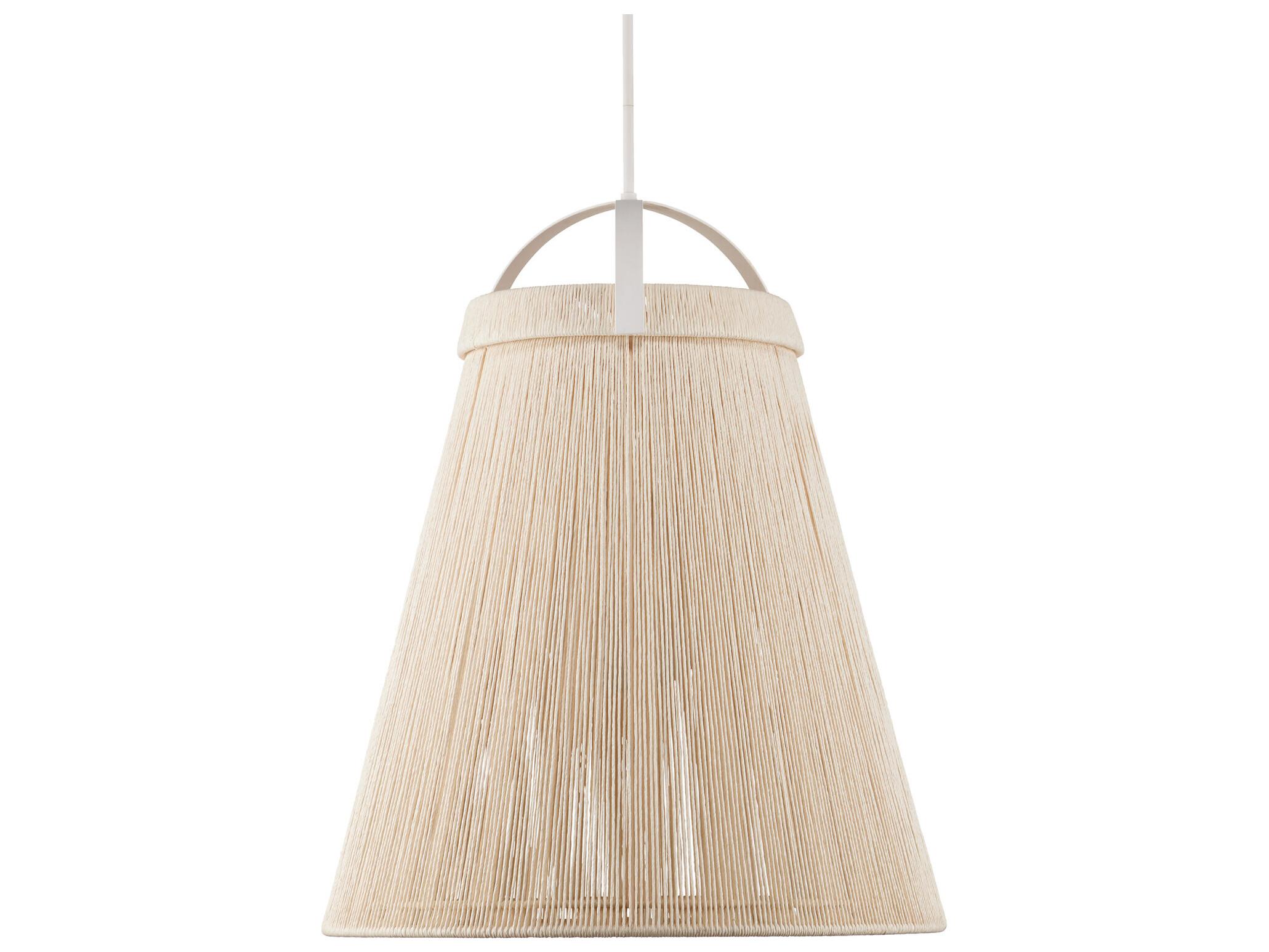 Currey & Company Parnell 1-Light White Gesso Frosted Pendant