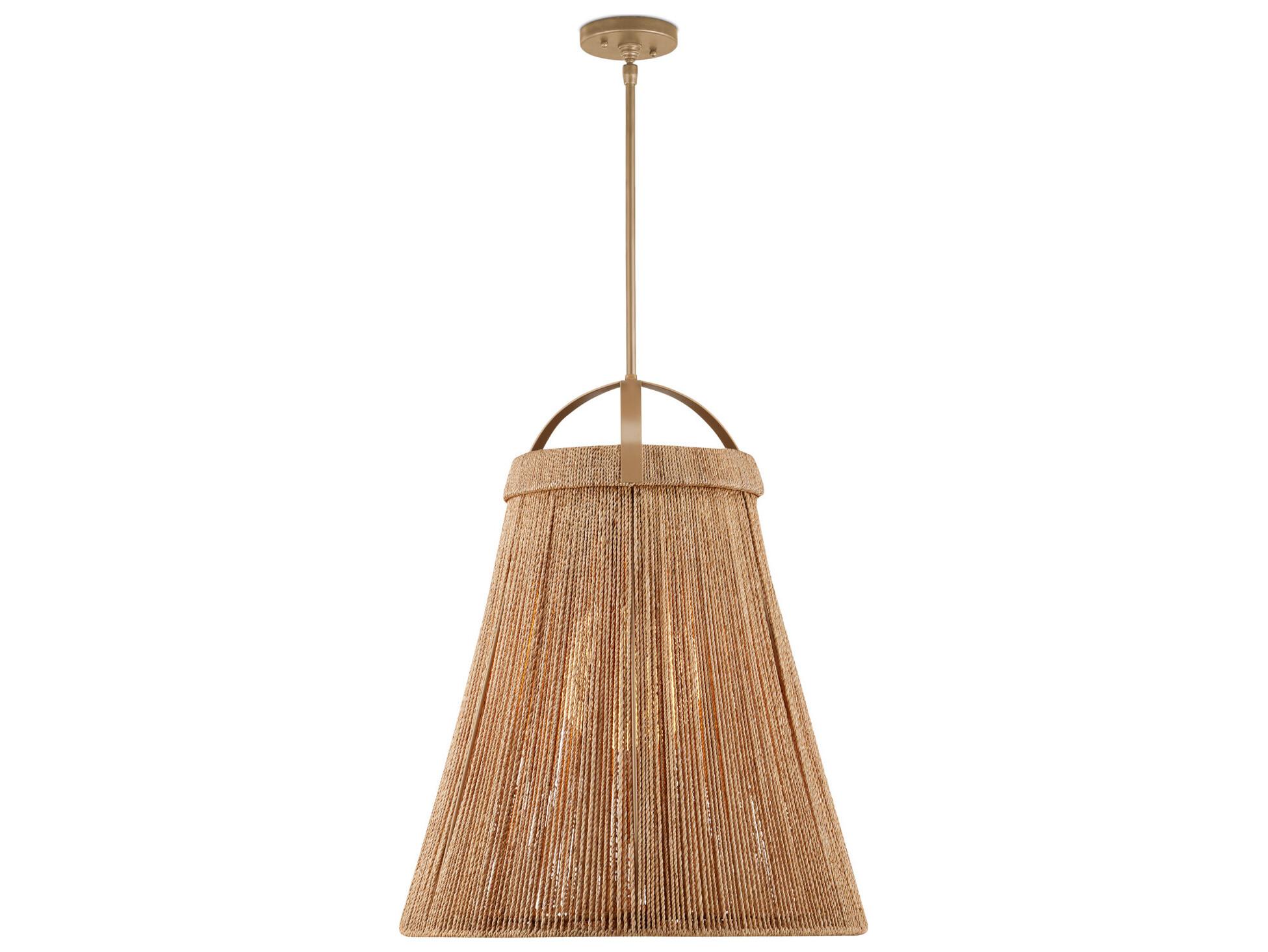 Currey & Company Parnell 1-Light Natural Beige Frosted White Brown Pendant