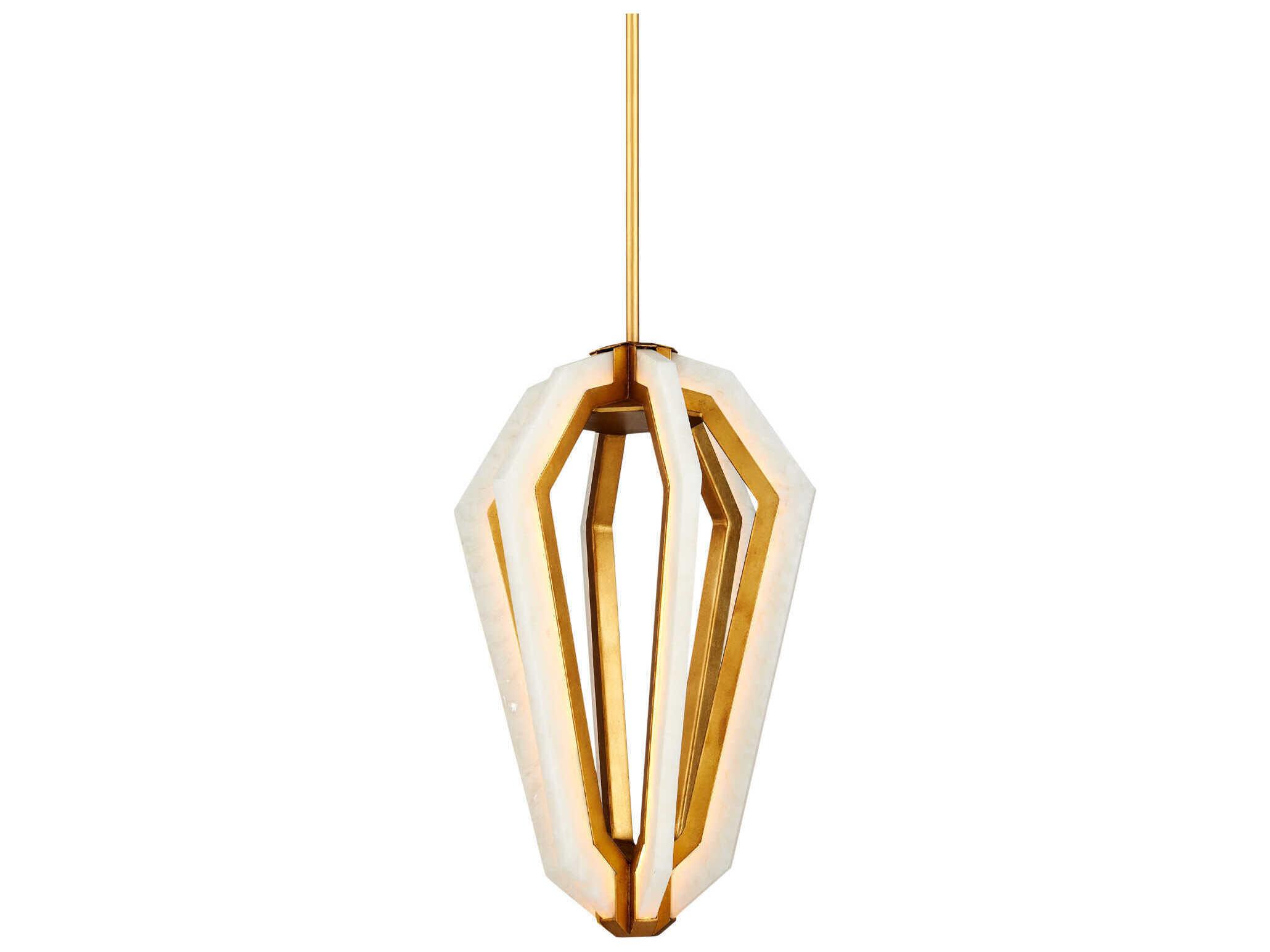 Currey & Company Riviere 6-Light Natural Contemporary Gold Leaf Pendant
