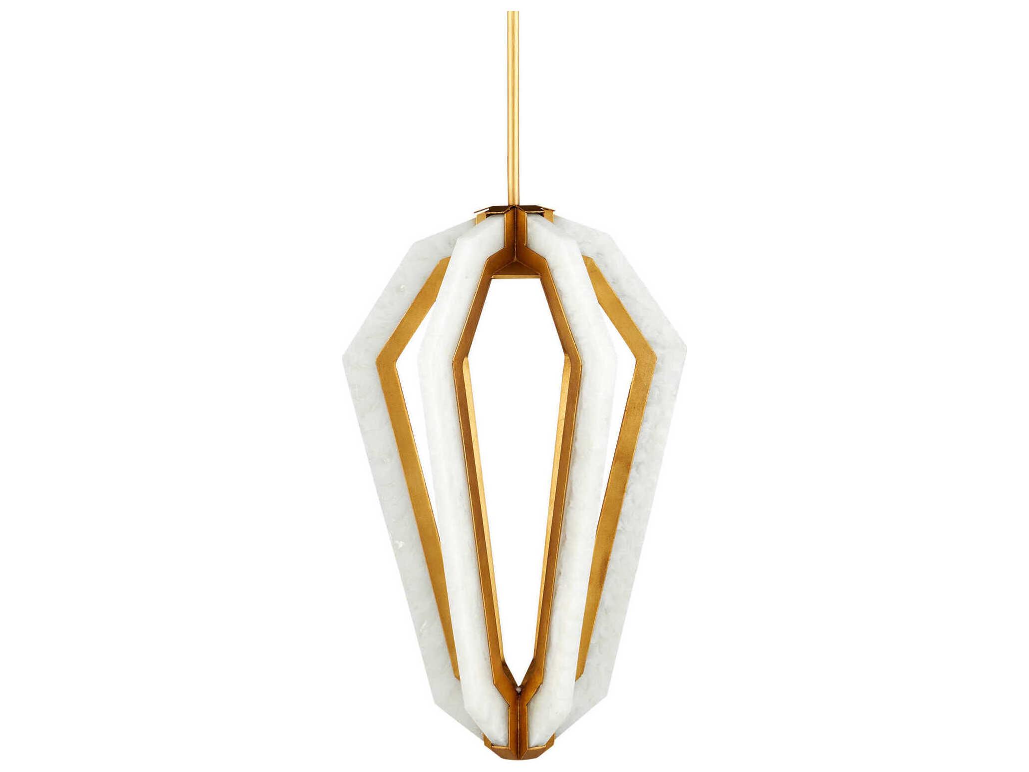 Currey & Company Riviere 6-Light Natural Contemporary Gold Leaf Pendant