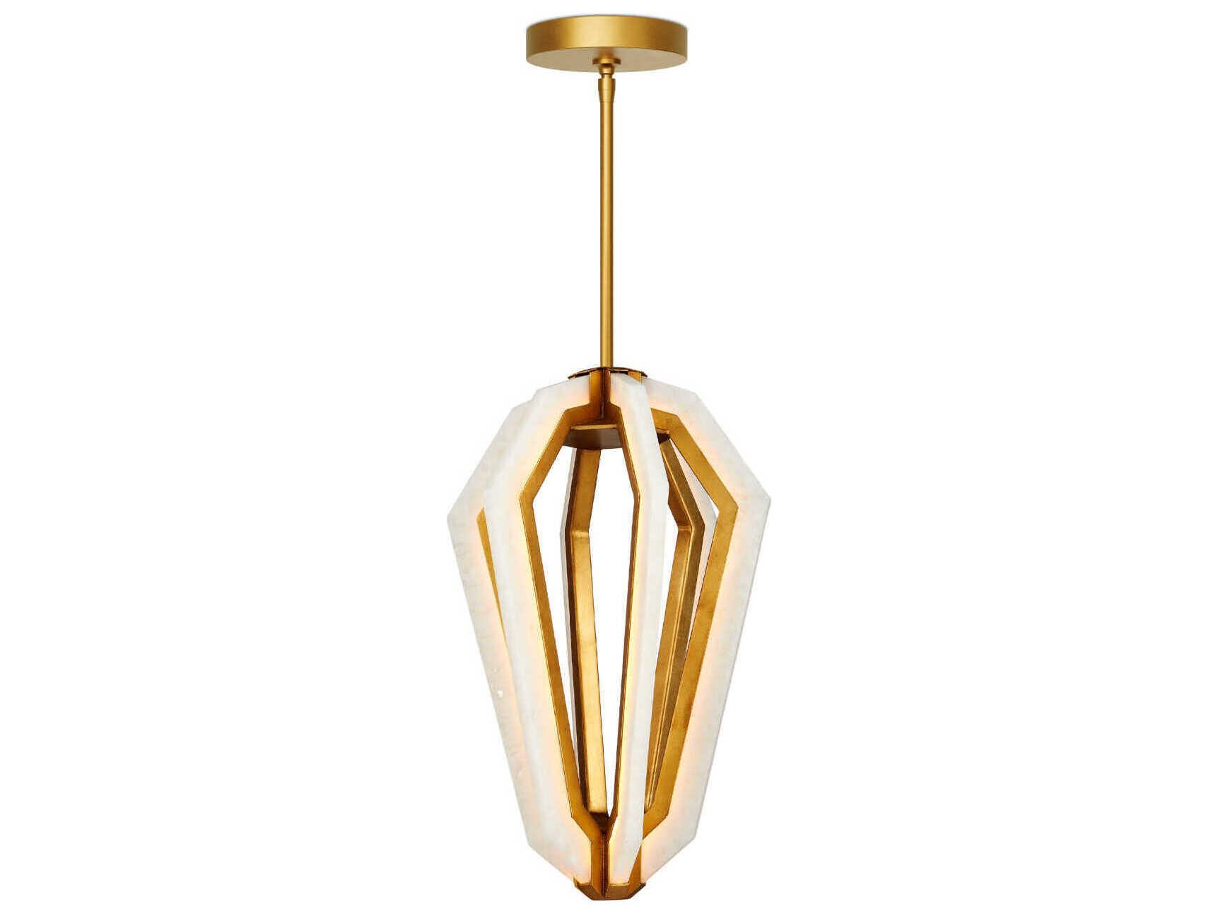 Currey & Company Riviere 6-Light Natural Contemporary Gold Leaf Pendant