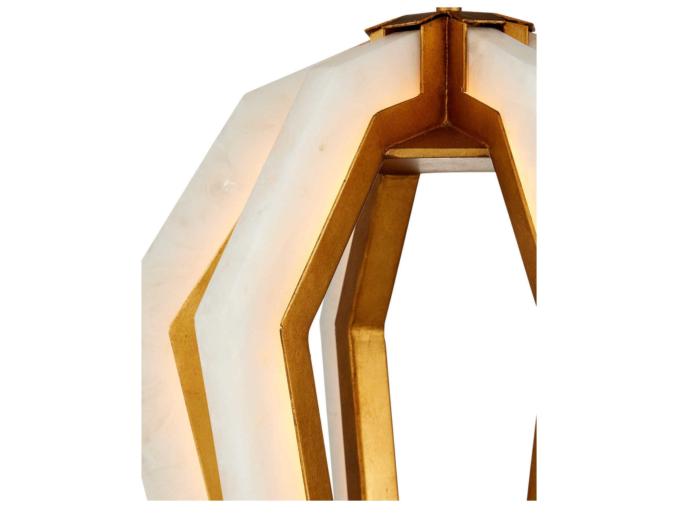 Currey & Company Riviere 6-Light Natural Contemporary Gold Leaf Pendant