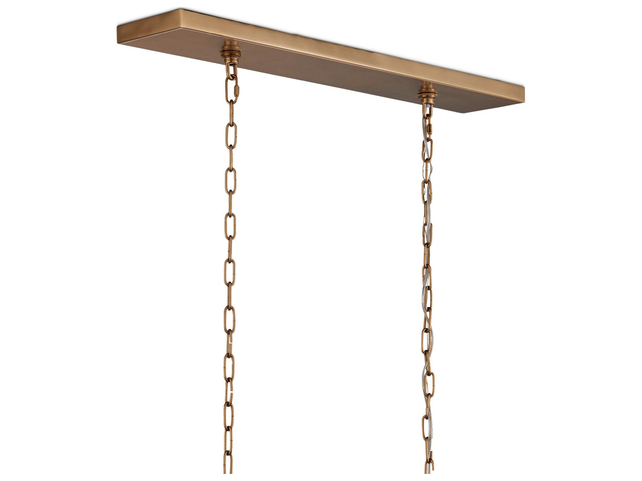 Currey & Company Daze 6-Light White Antique Brass Island Pendant