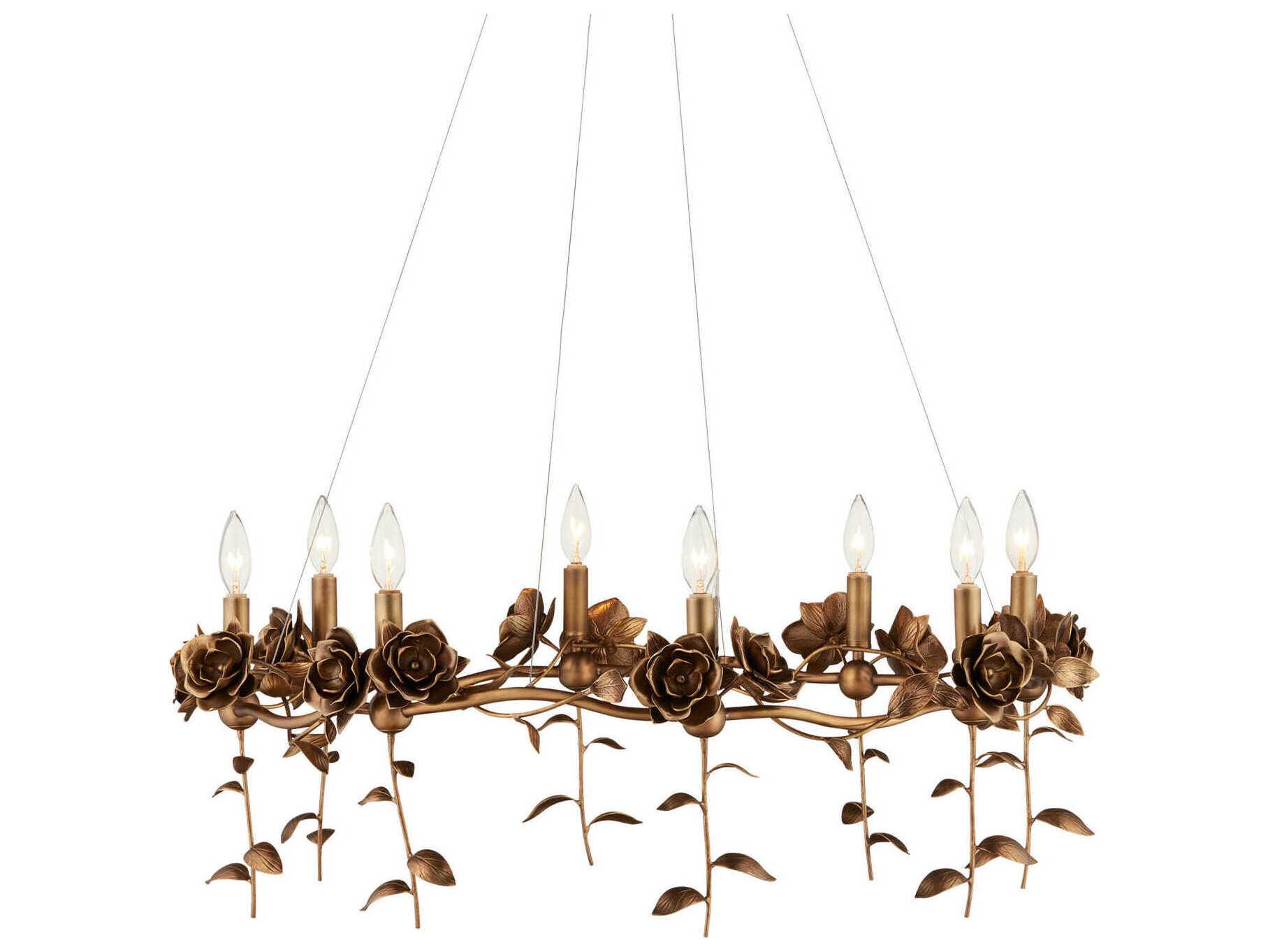 Currey & Company Rosabel 8-Light Antique Brass Chandelier