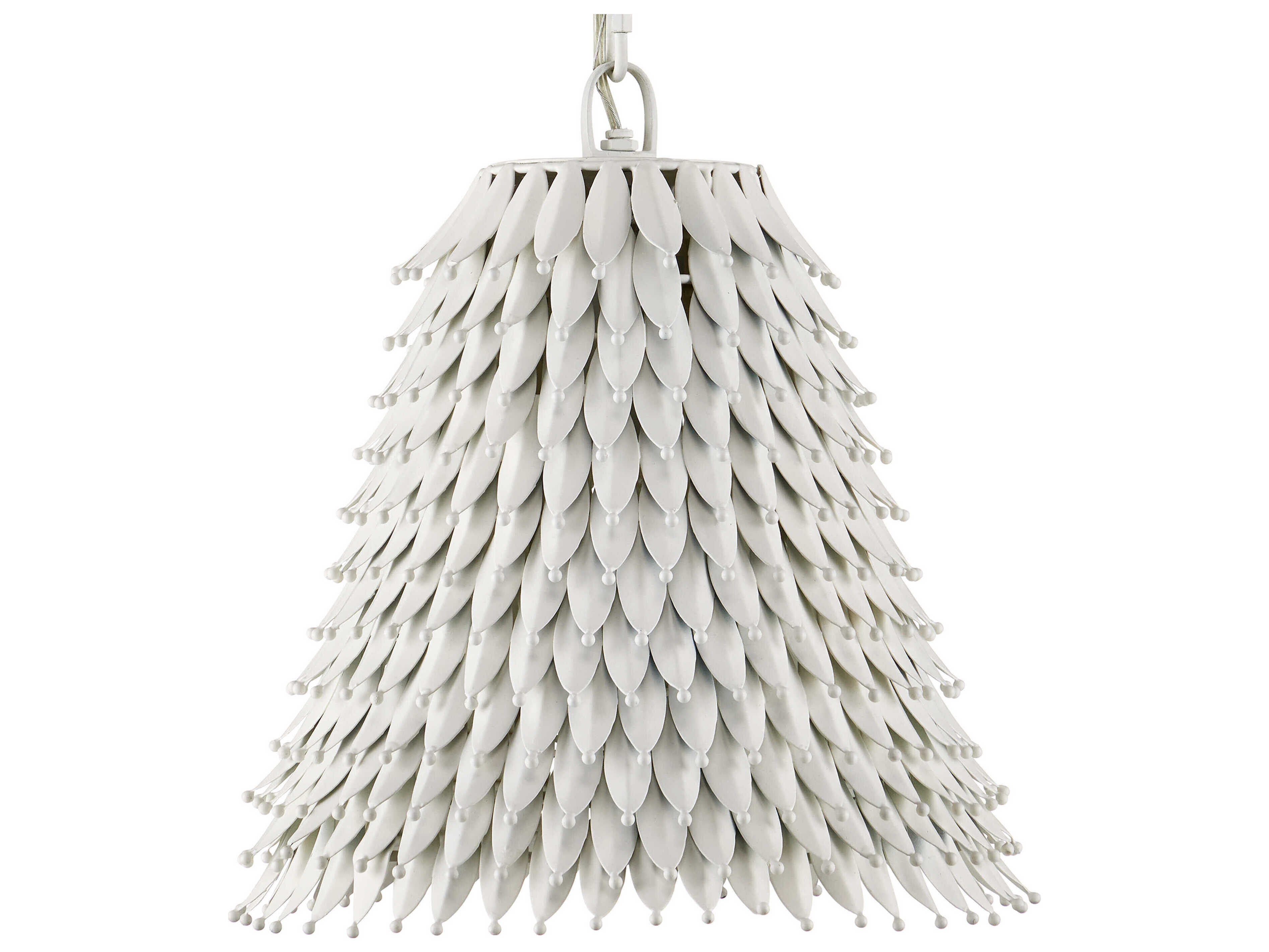 Currey & Company Overlay 1-Light White Bell Pendant