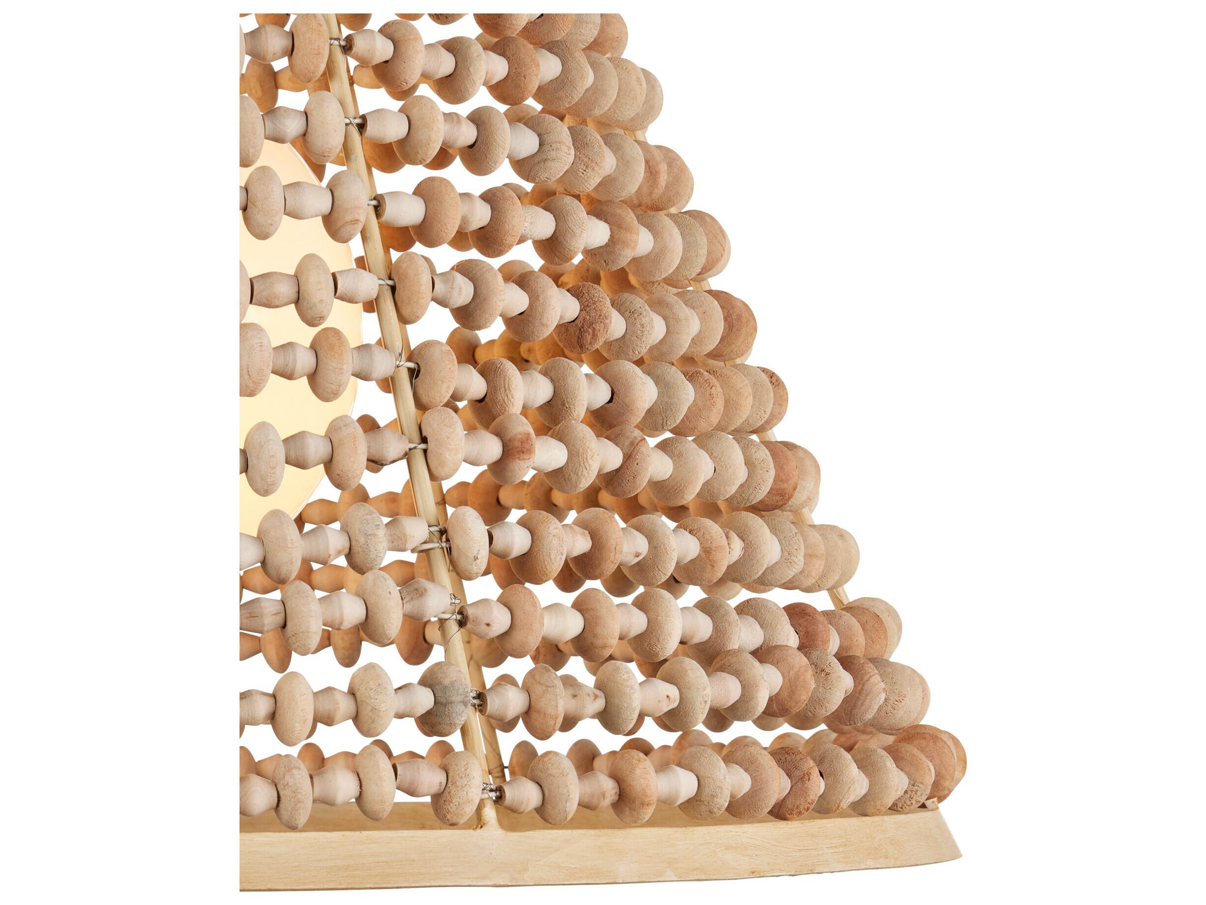 Currey & Company Pendulum 1-Light Natural Coco Cream White Wood Pendant