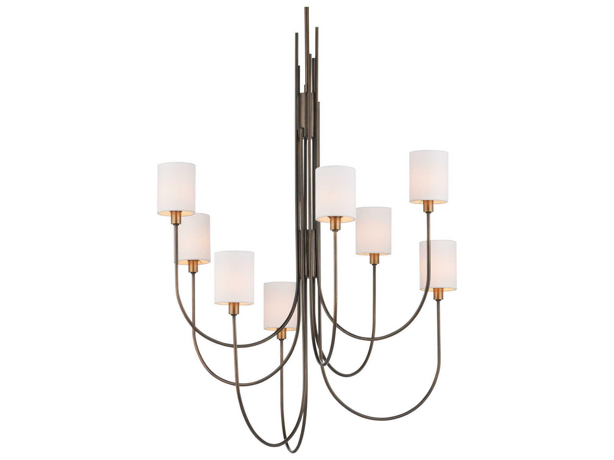 Currey & Company Archetype 8-Light Statuary Bronze Antique Brass Chandelier