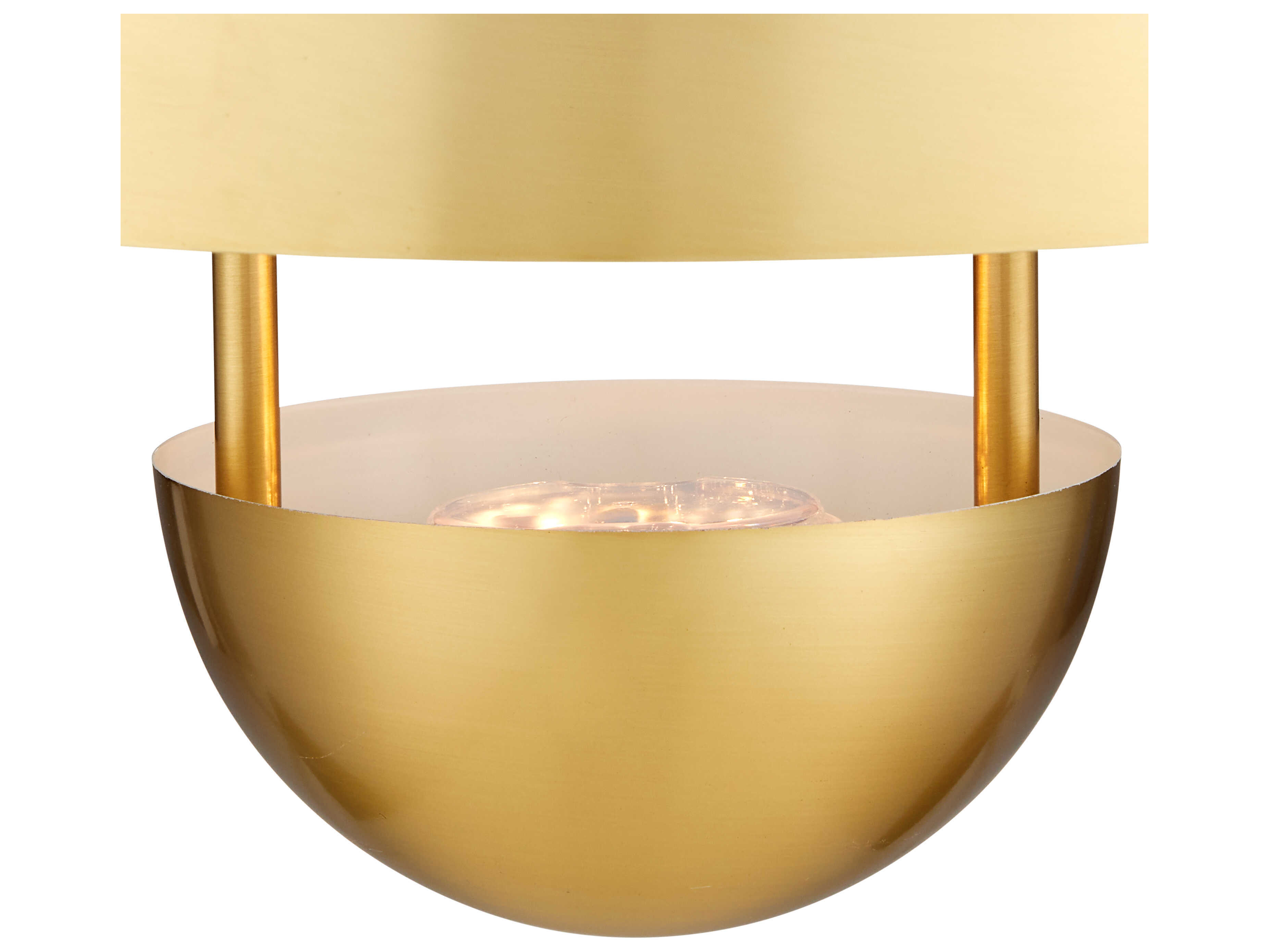 Currey & Company Creighton 1-Light Brass White Dome Semi Flush Mount