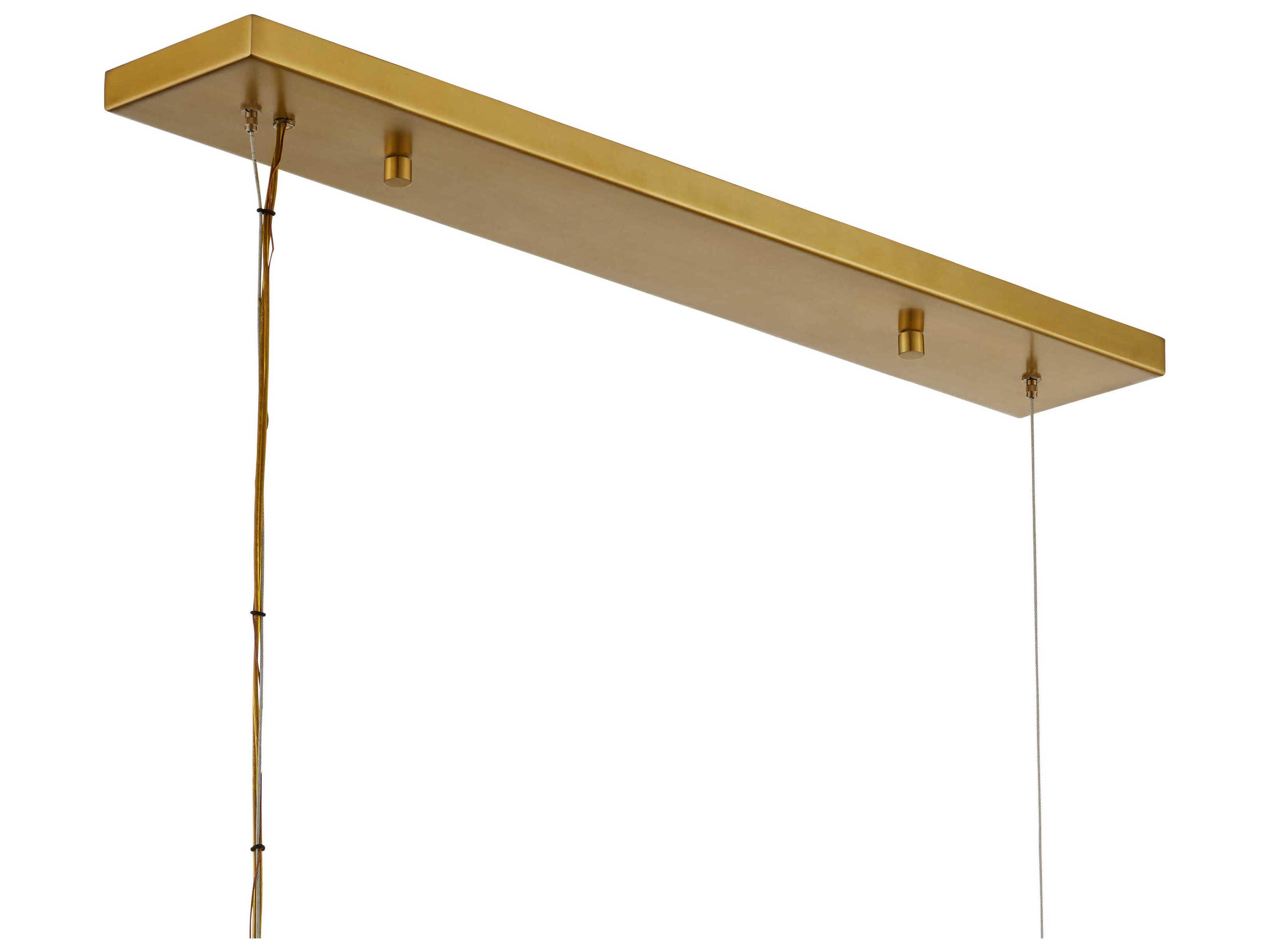 Currey & Company Barcarolle 9-Light Brushed Brass White Globe Linear Island Pendant