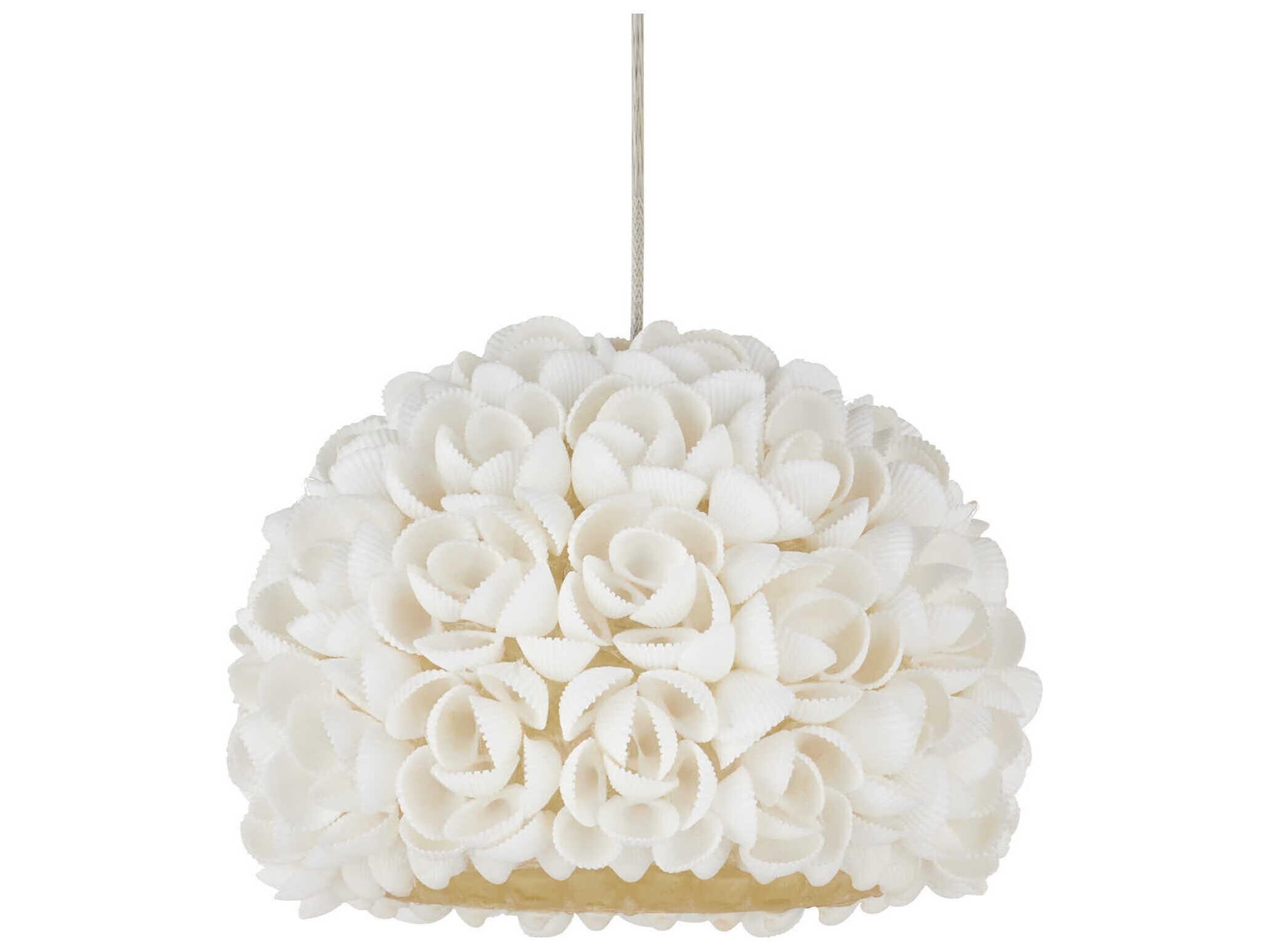 Currey & Company Virtu 3-Light Natural Silver White Dome Mini Pendant