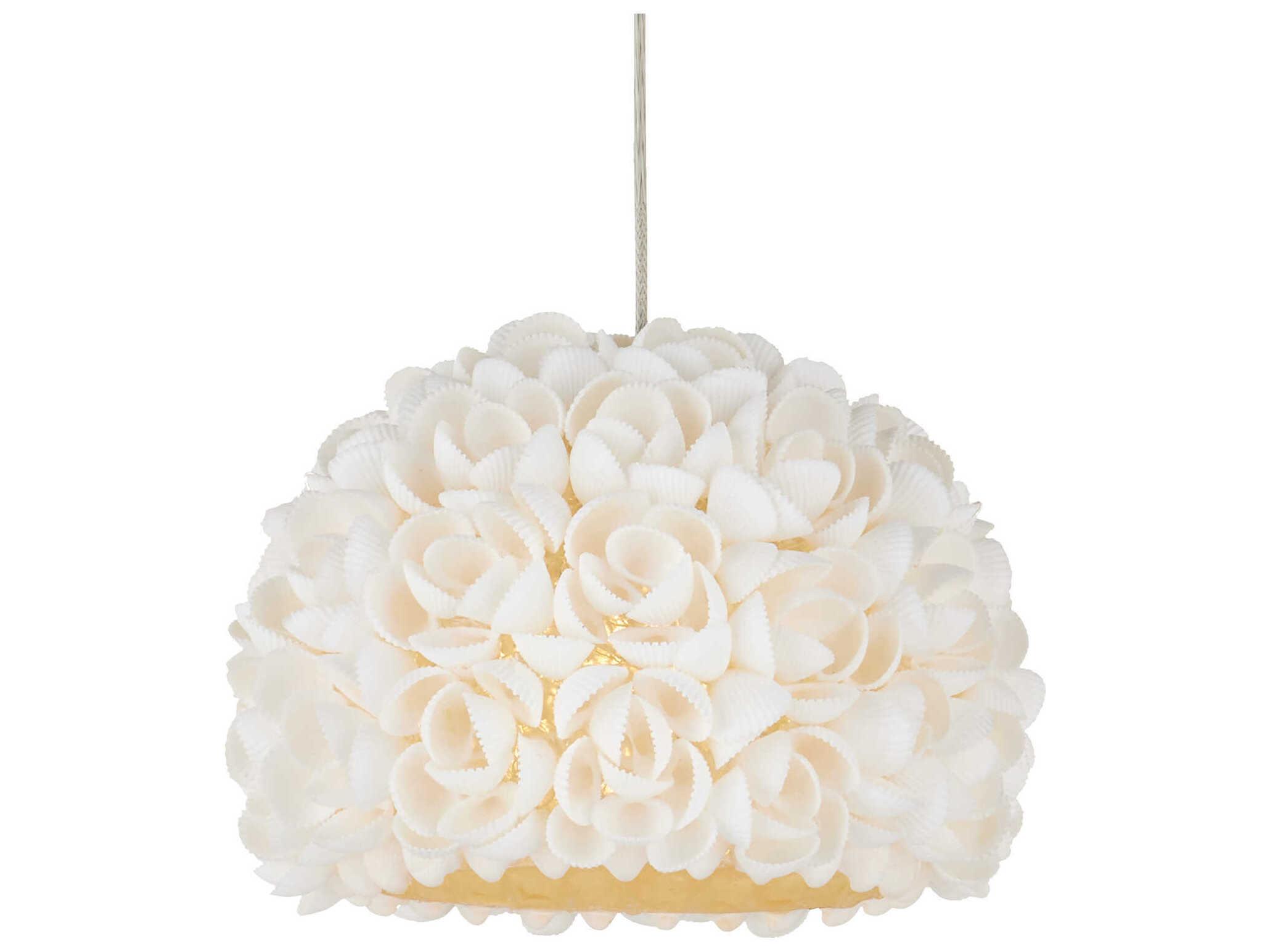 Currey & Company Virtu 7-Light Natural Silver White Dome Pendant